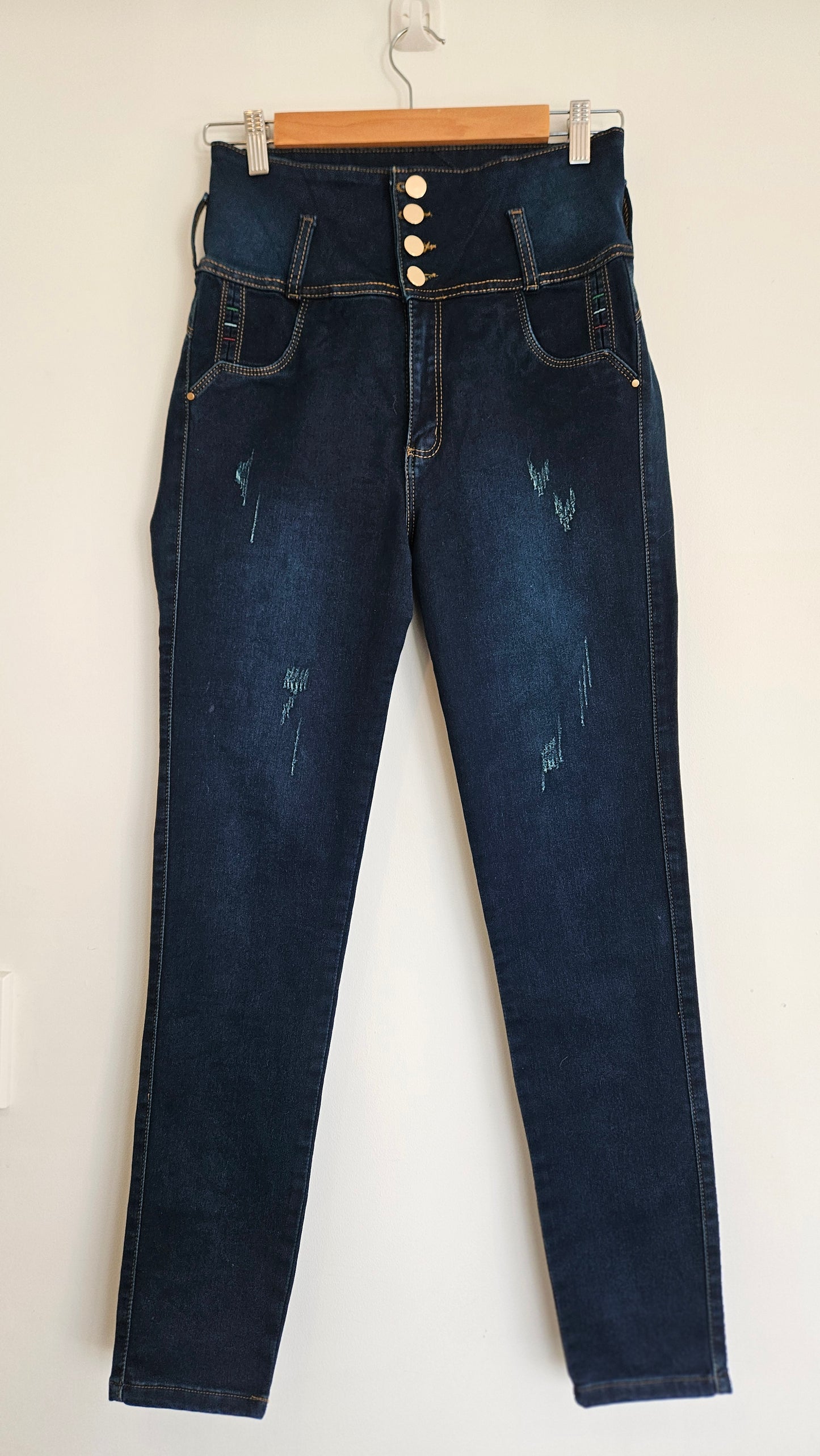 Colombian Skinny Pants Women size 14. Lift bottom Blue Denim Jeans