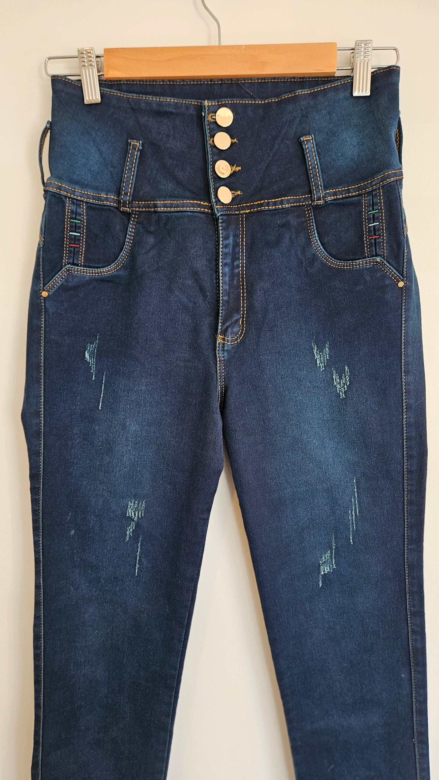 Colombian Skinny Pants Women size 14. Lift bottom Blue Denim Jeans