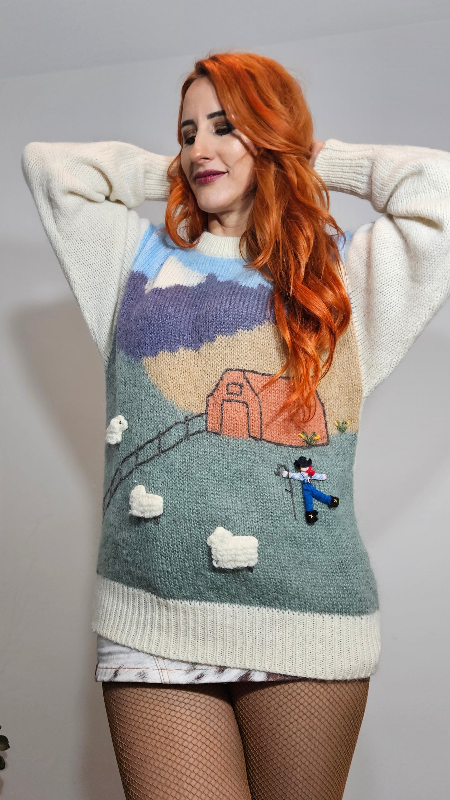 Vintage knit 40% mohair and 60% lambswool sweater