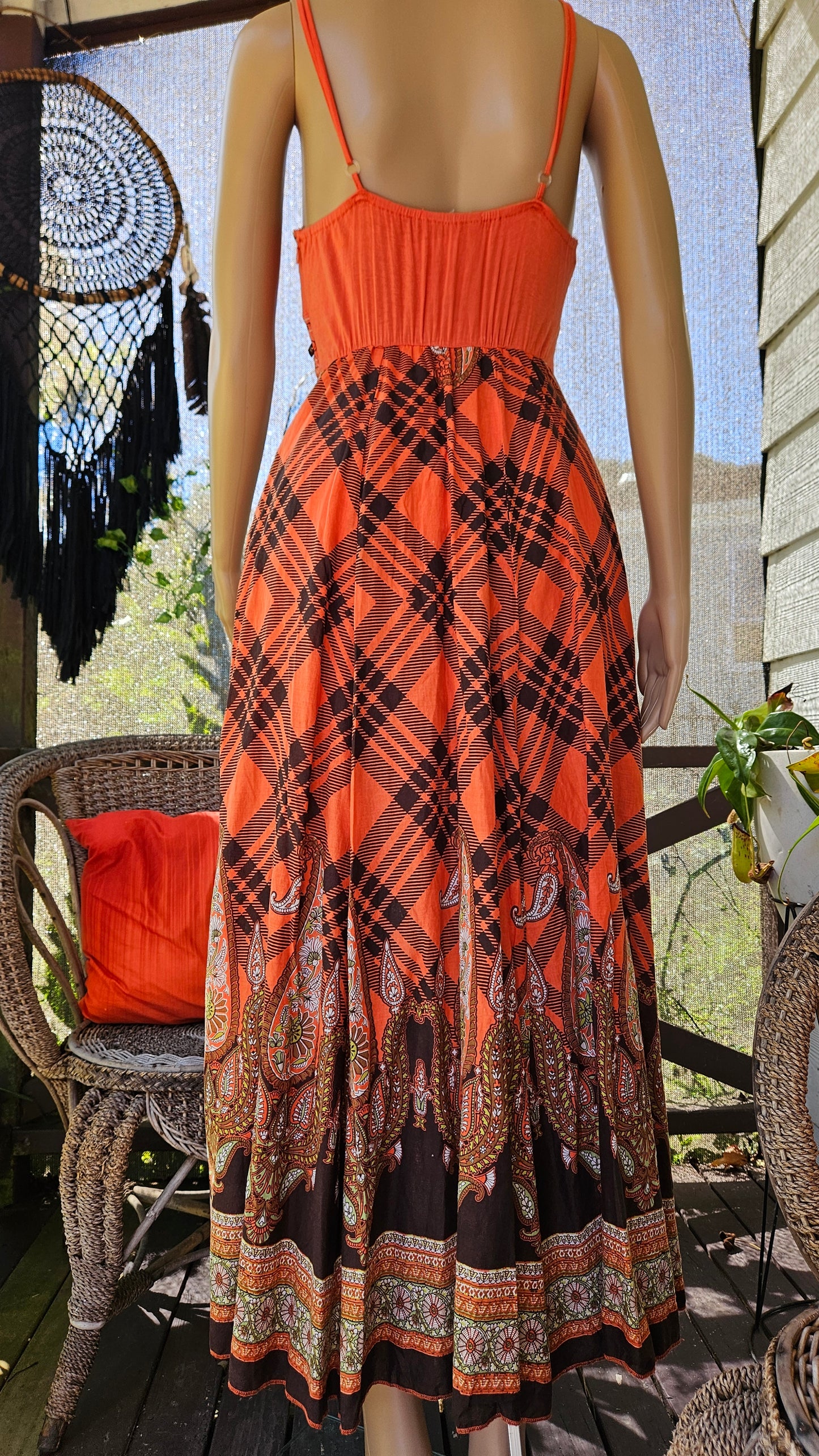 Bohemian plaid Dress - Preloved Dress