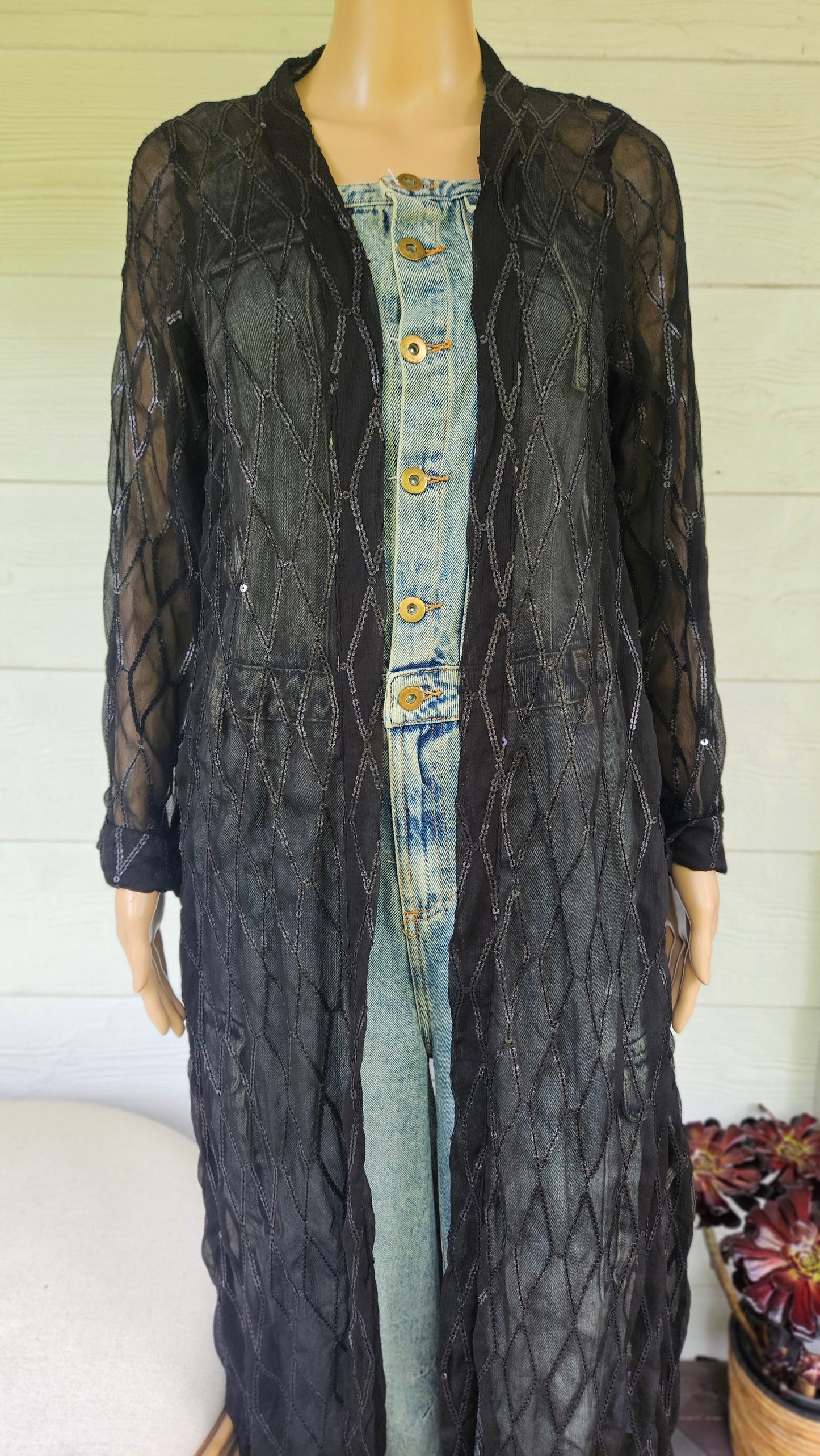 Sequin Long Light Coat Size S