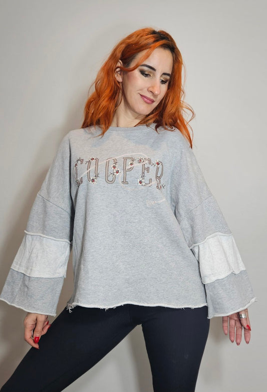 COOPER by Trelise Cooper Floral Logo Grey Sweatshirt