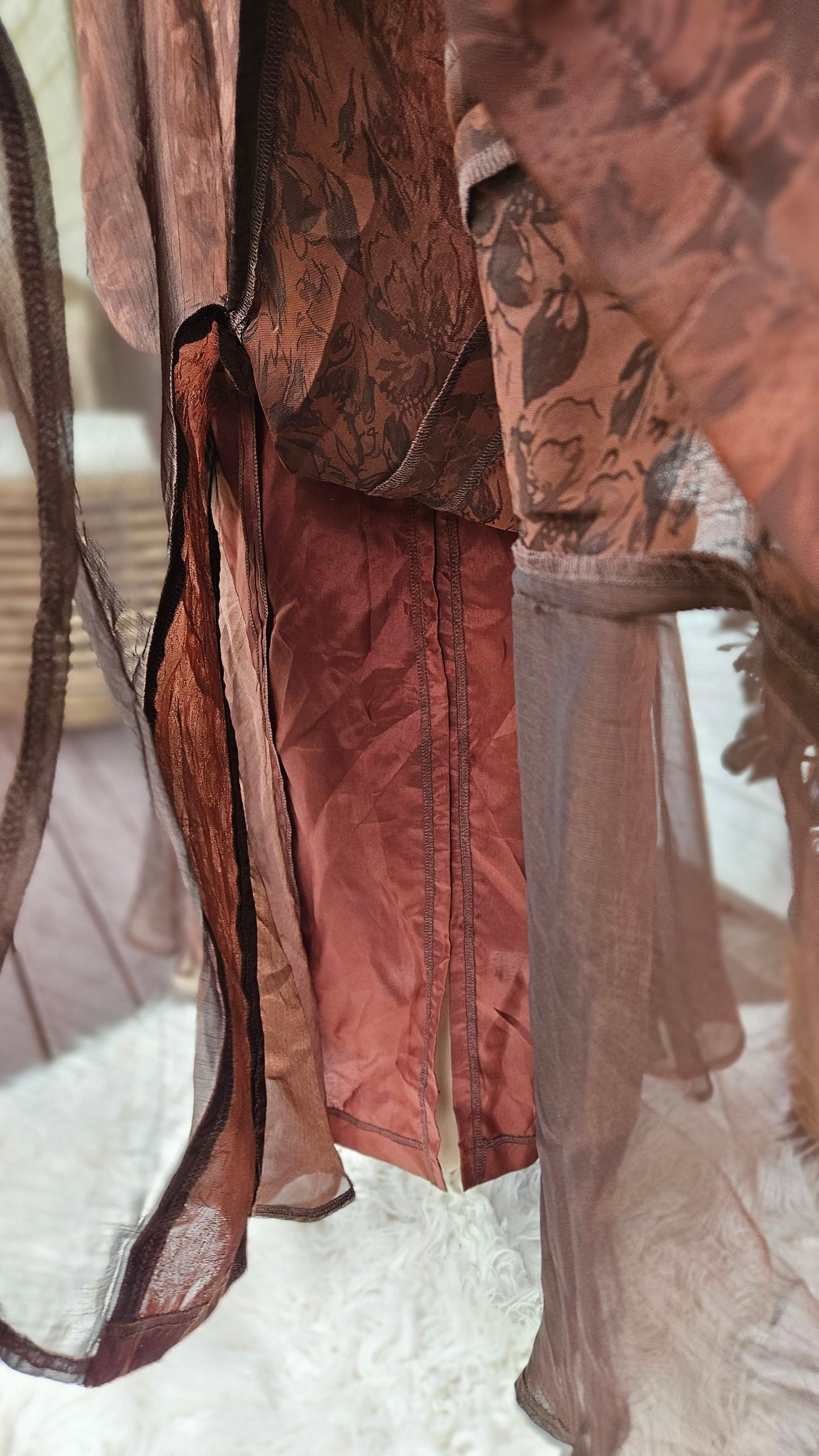 Vintage Brown Maxi Dress - Size 12