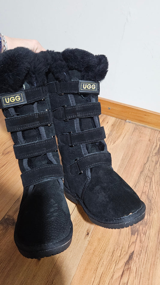 Original UGG Australia Long 4 Velcro Black size 6.5-7
