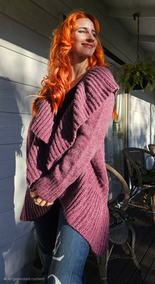 Esprit Cardi - Knitted Coat - ruffled Coat -Preloved Cardigan