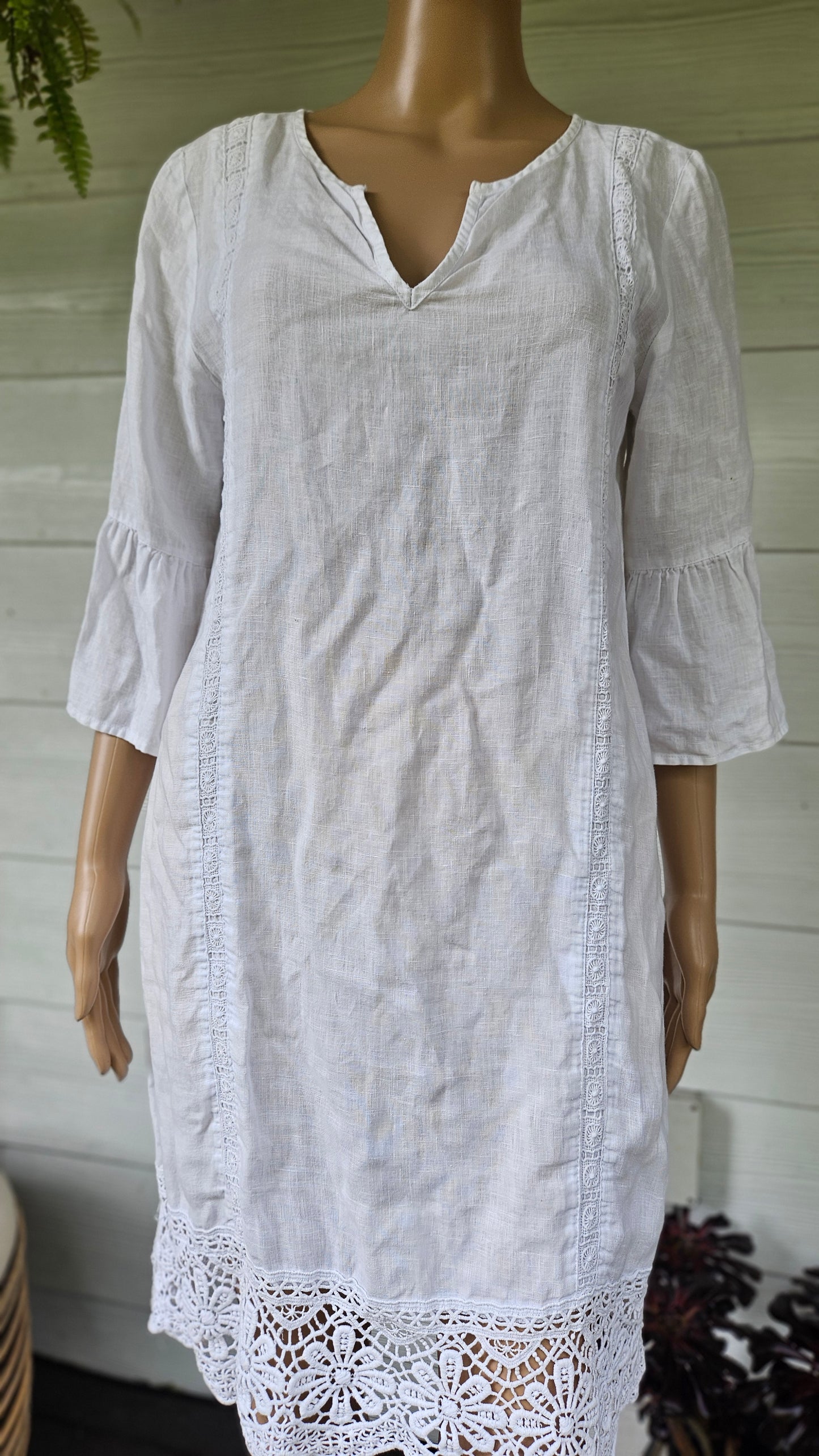 Grace Hill Dress – Linen Dress  Size 10. Preloved Dress