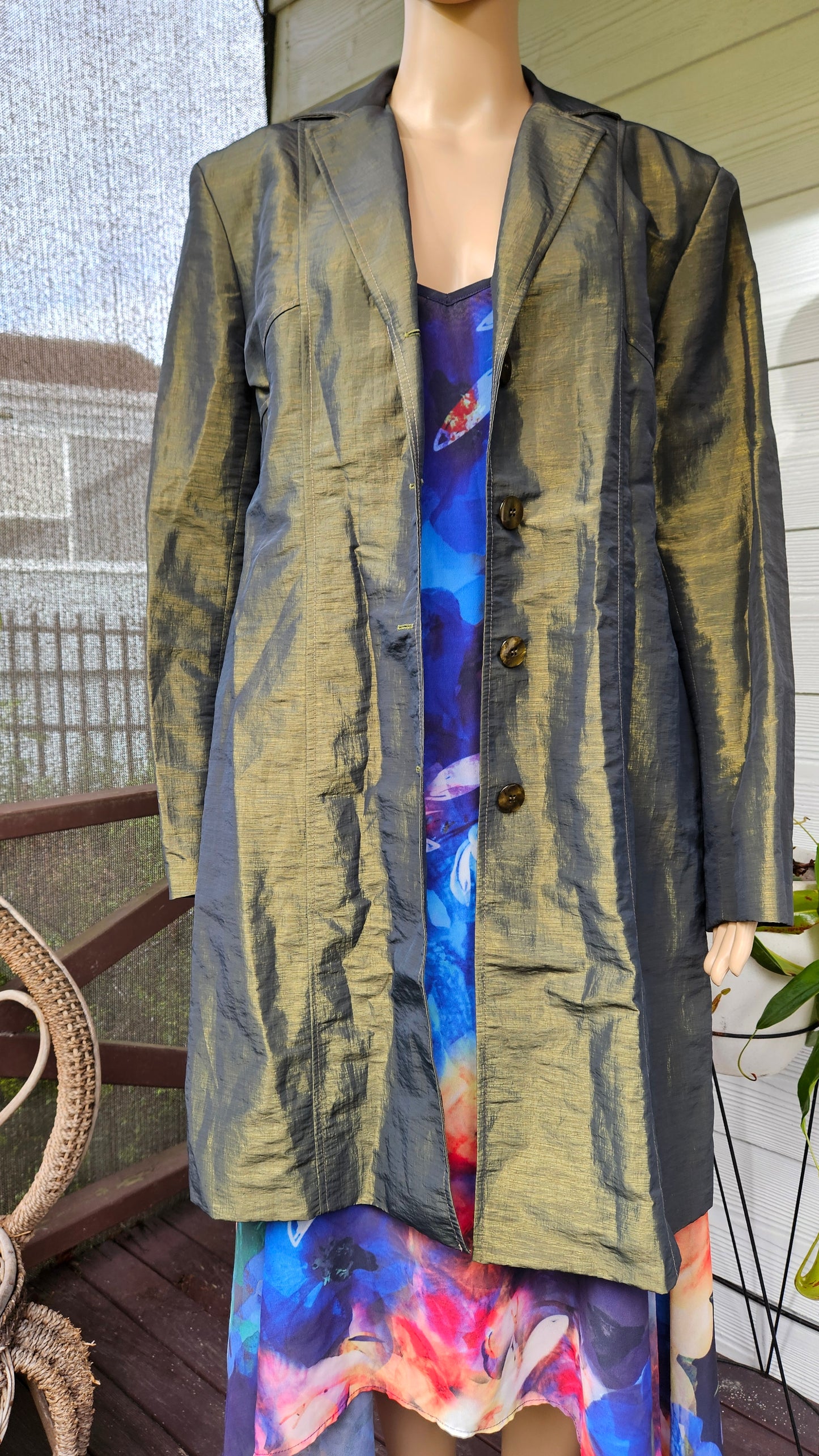 Lovely green vintage button up jacket. Size 14 Second hand jacket