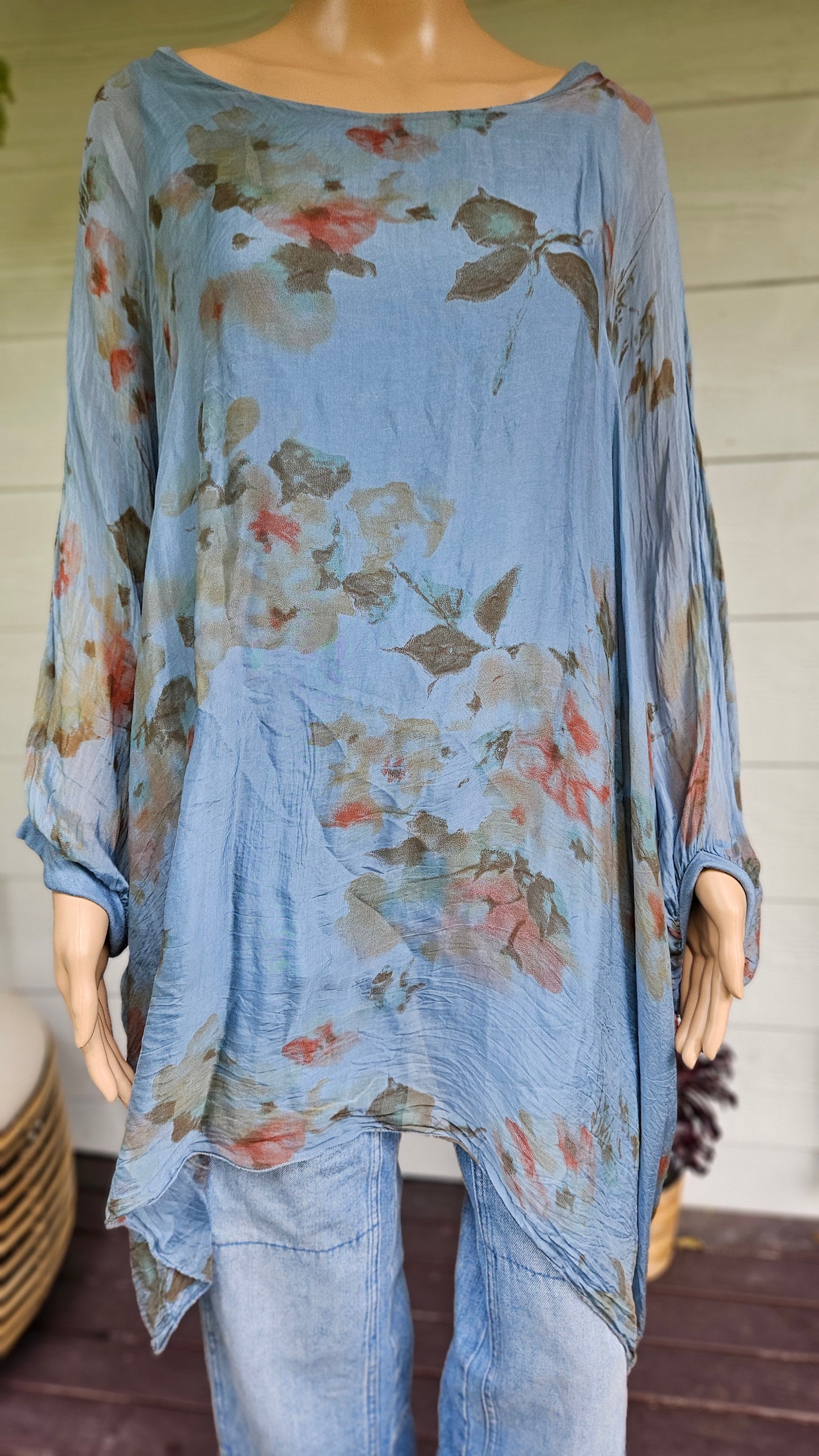 Oversized Italian Blouse - Mini Dress