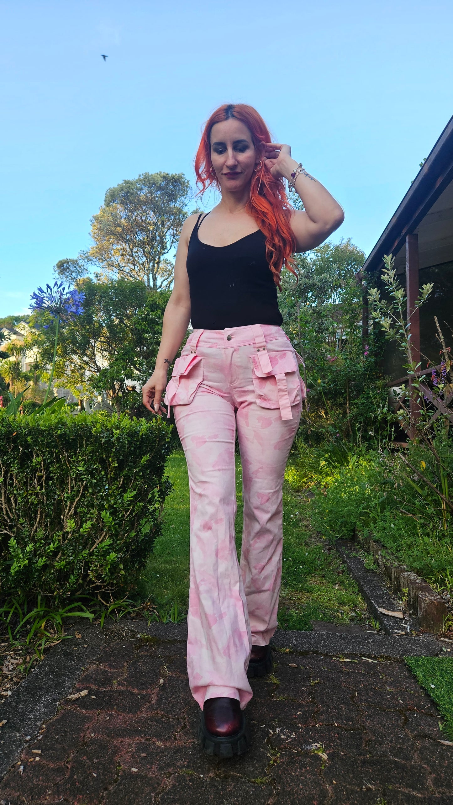 I.AM.GIA Kyleah pants. Flared Pants. Camo Cargo Pants - trousers - Grunge Flap Pocket Cargo Jeans