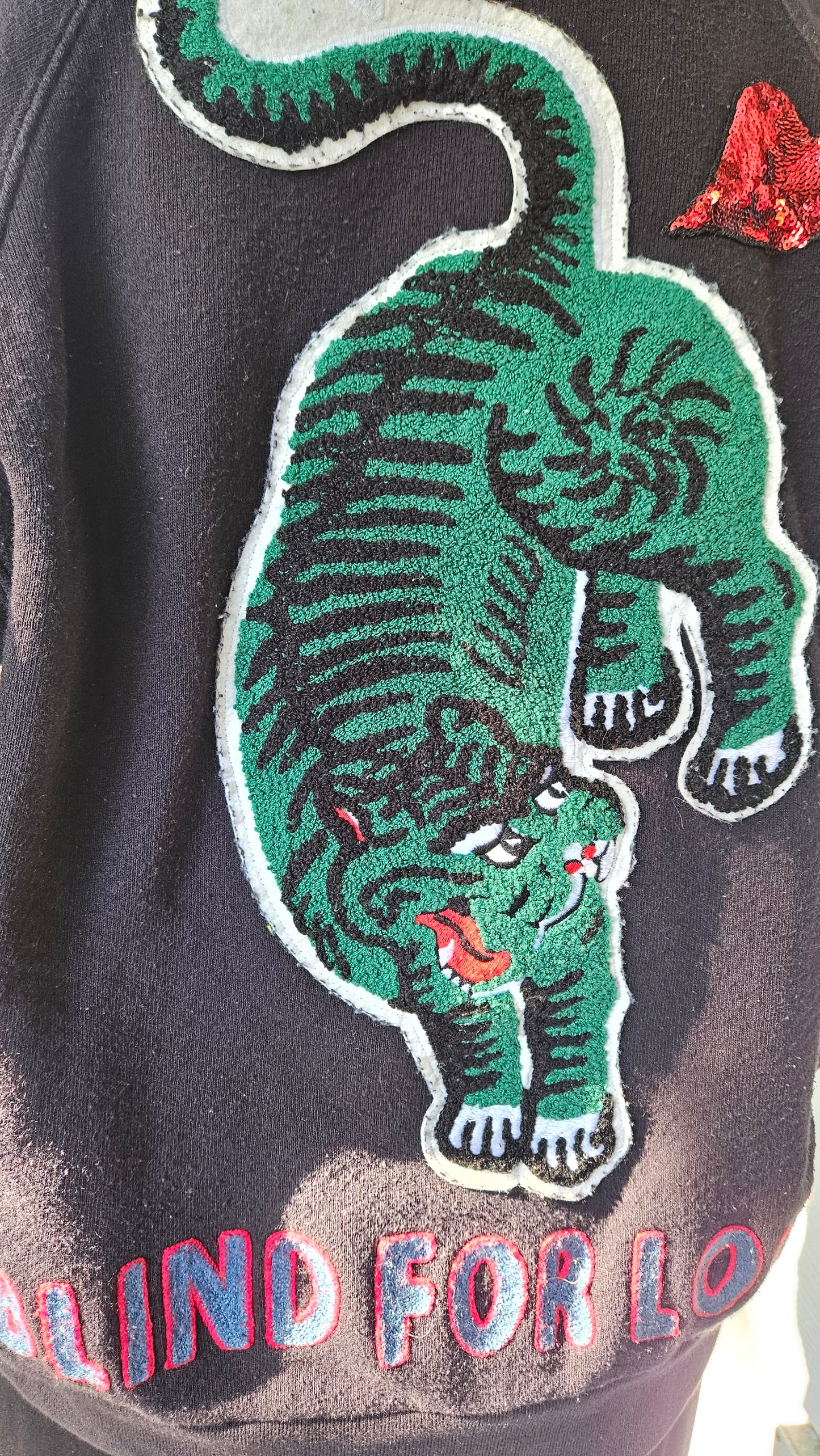 Gucci Black Cotton Blind For Love Embroidered Hoodie XS