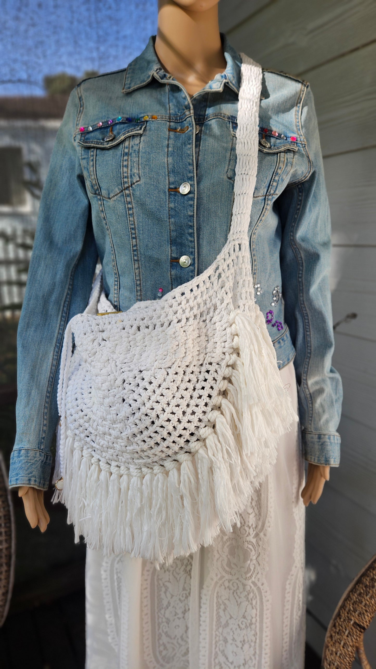Boho Shoulder Hand Bag - crochet Strap Bag