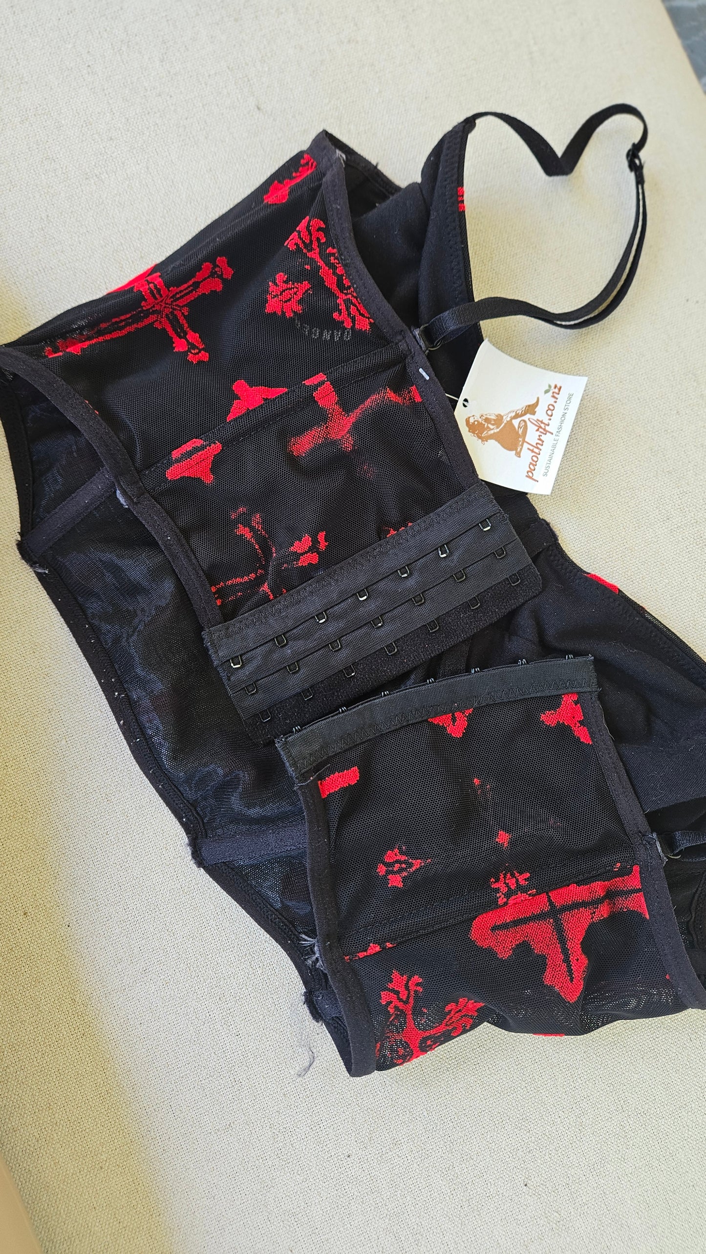 Lovely red and black Gothic Corset Size 10.