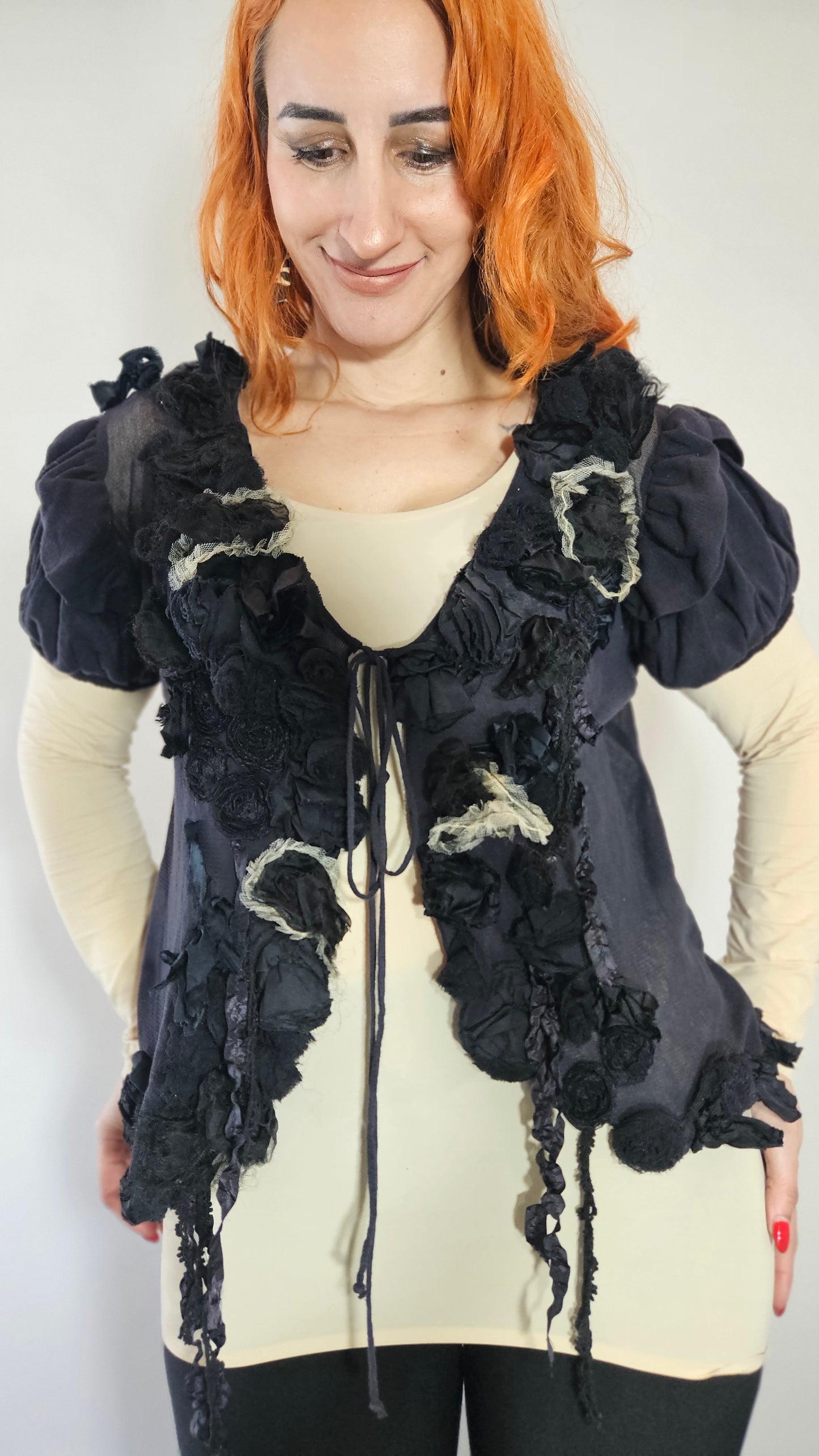 Unique Ethereal Fairycore Textured Mesh Jacket from Trelise Cooper