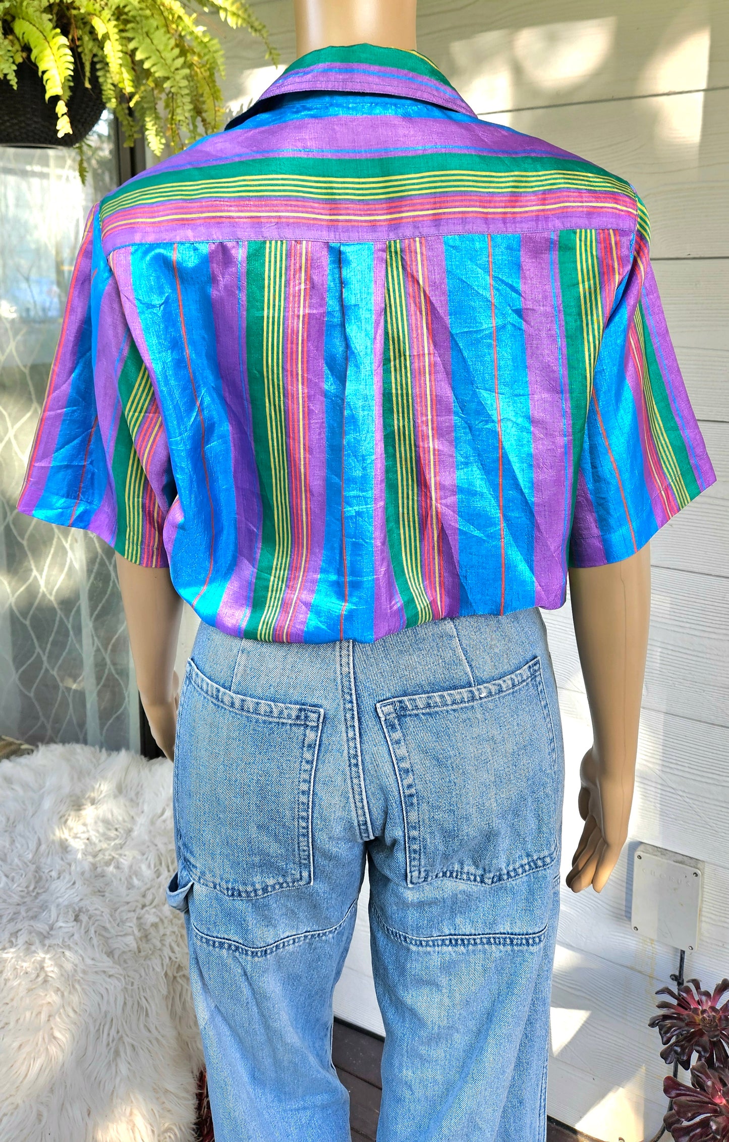 Lovely colorful Vintage Shirt - Vintage Top - Size L