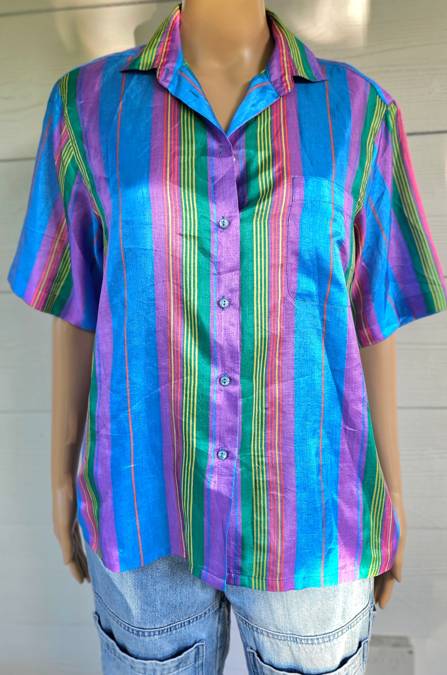 Lovely colorful Vintage Shirt - Vintage Top - Size L