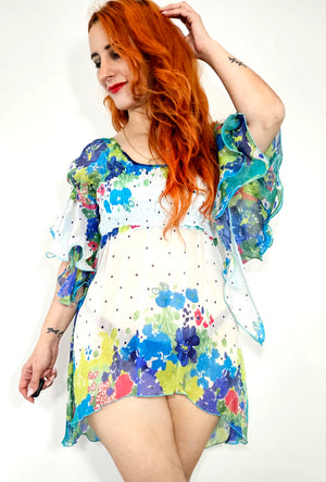 Made in Italy Colourful Boho High-Low Dress – Size M
