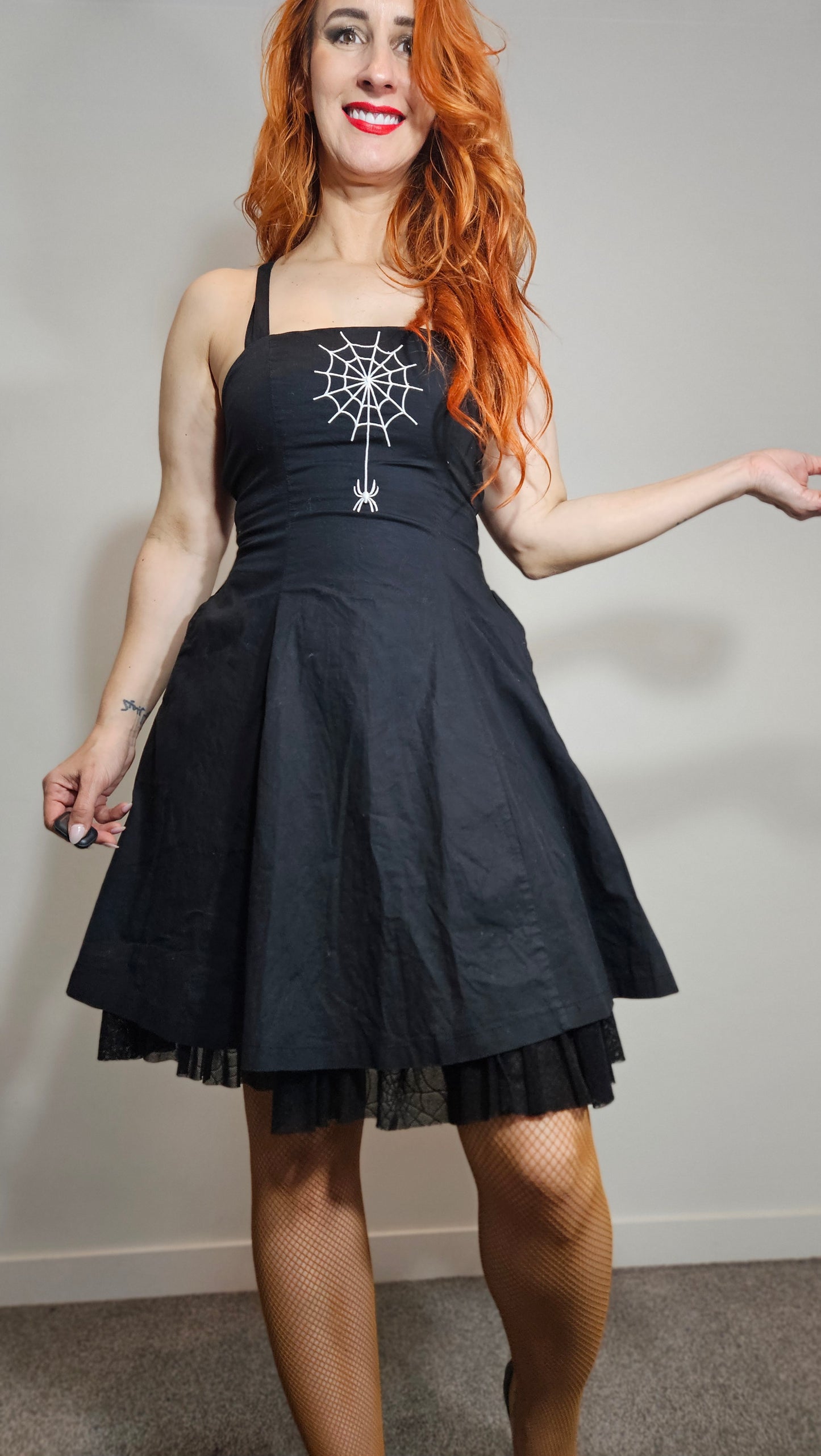 Banned Apparel Gothic Spiderweb Dress – Adjustable Fit