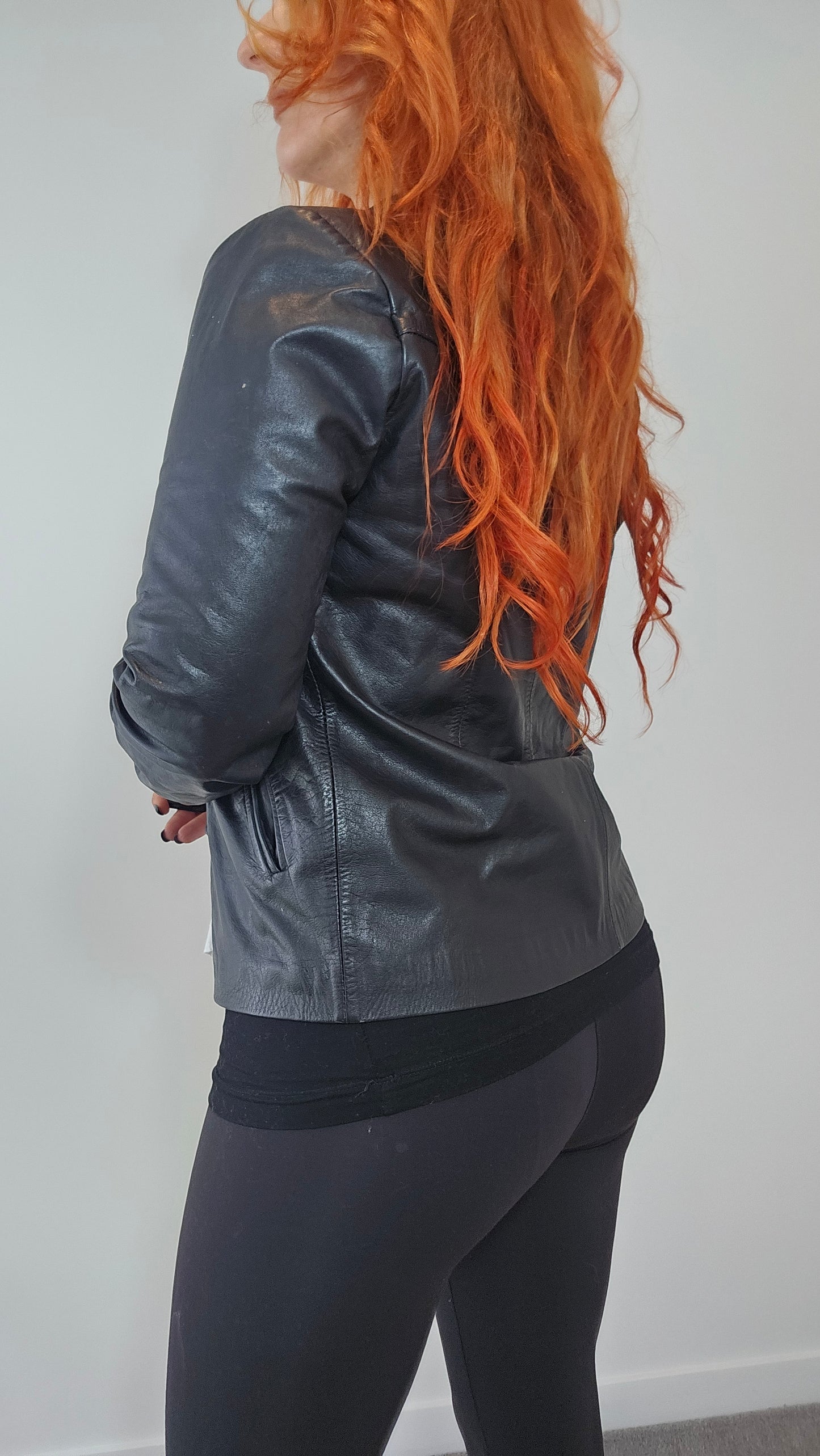 Vintage Colombian Leather Jacket. Black leather Jacket 80s & 90s