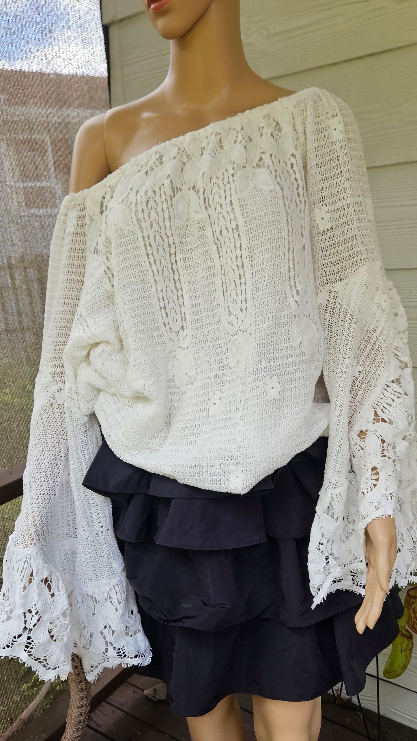 Bohemian Angel Leave NZ Bell sleeves  Blouse - curvy Top