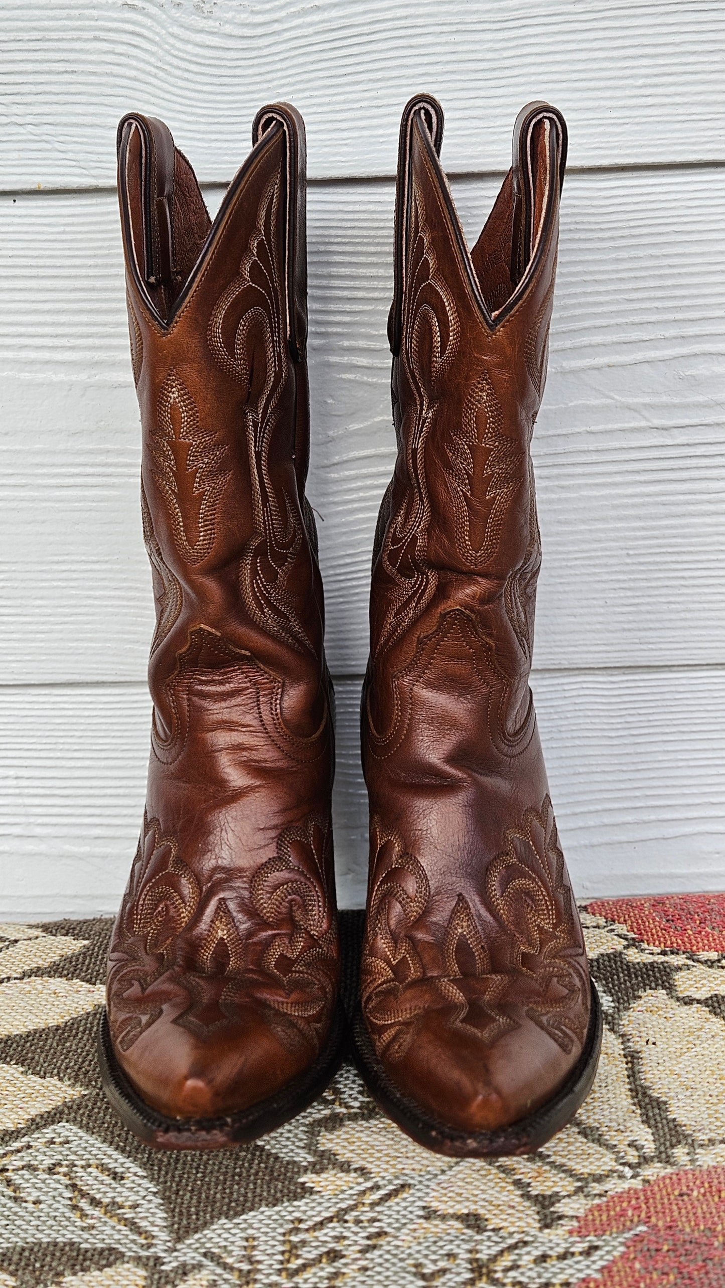 Authentic Tony Lama Cowboy Leather Boots Size 38