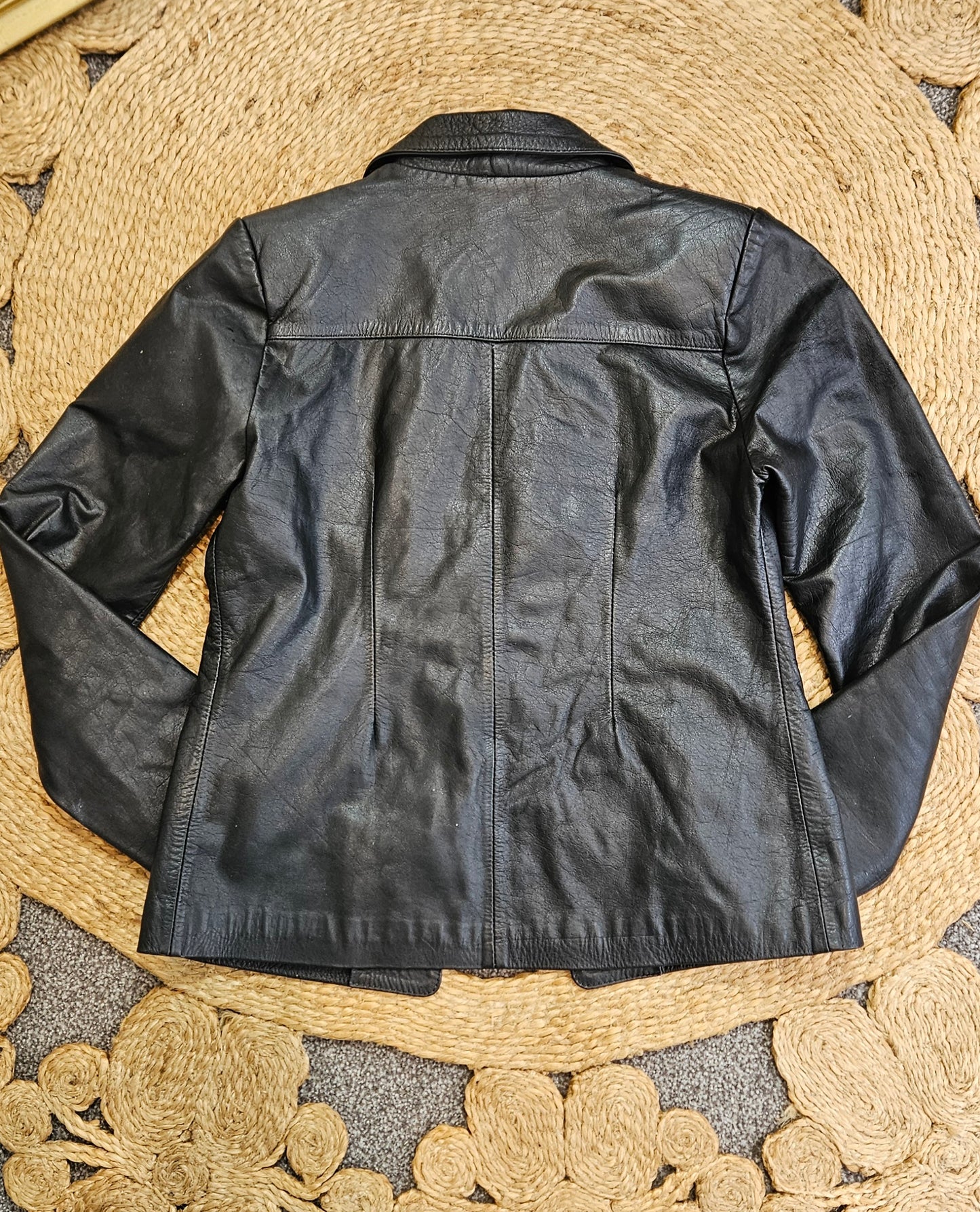 Vintage Colombian Leather Jacket. Black leather Jacket 80s & 90s