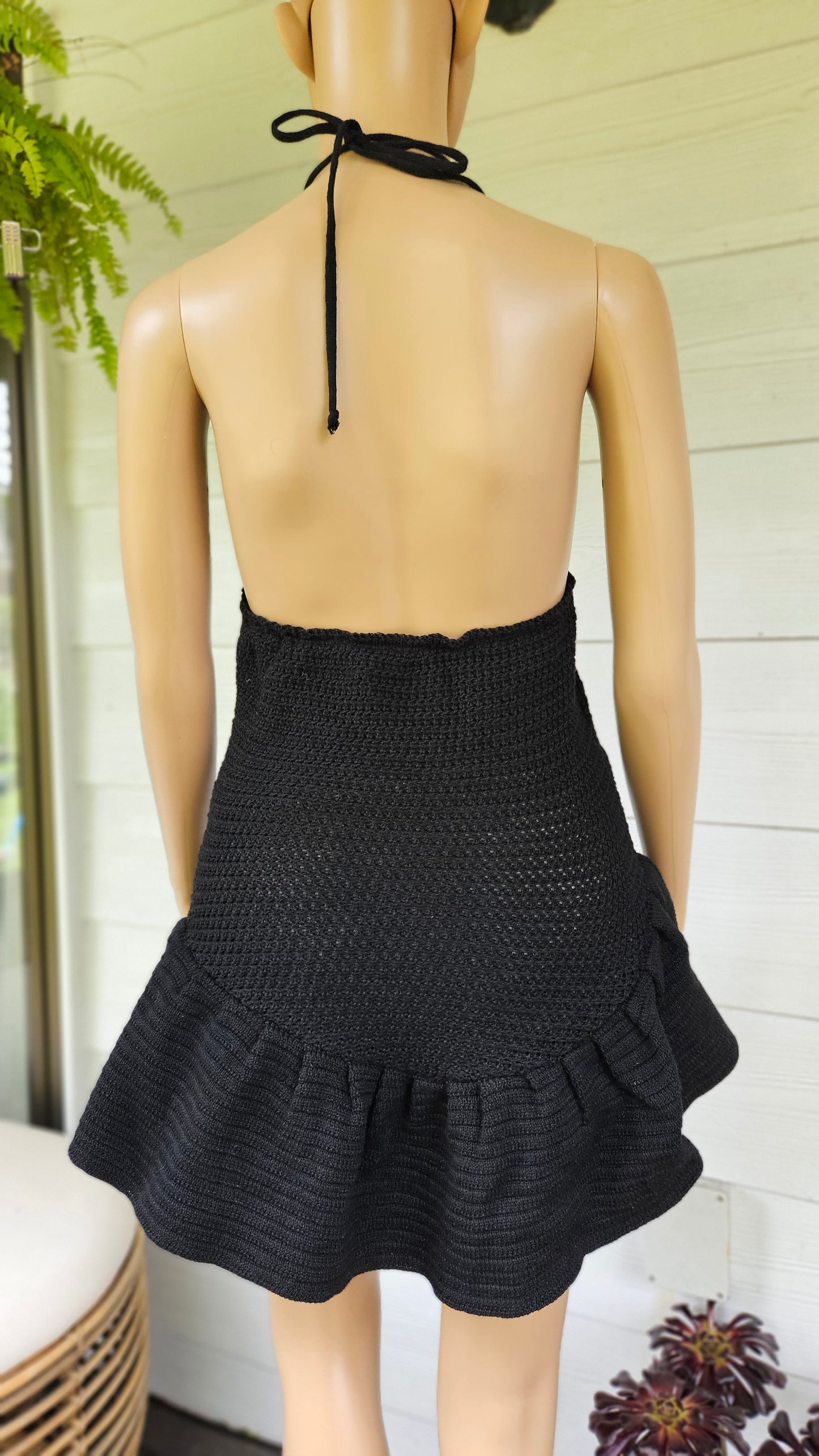 Black Crochet Mini Dress - Preloved Fashion Find summer dress