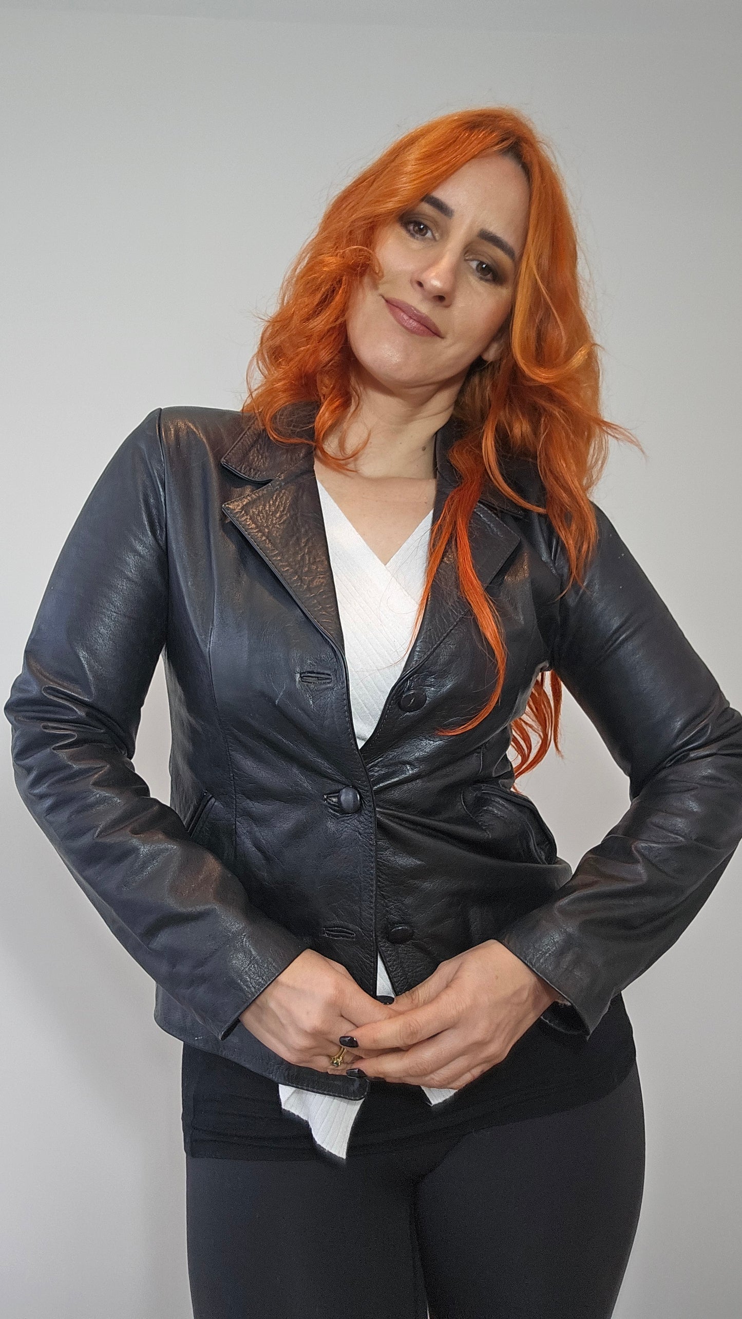 Vintage Colombian Leather Jacket. Black leather Jacket 80s & 90s