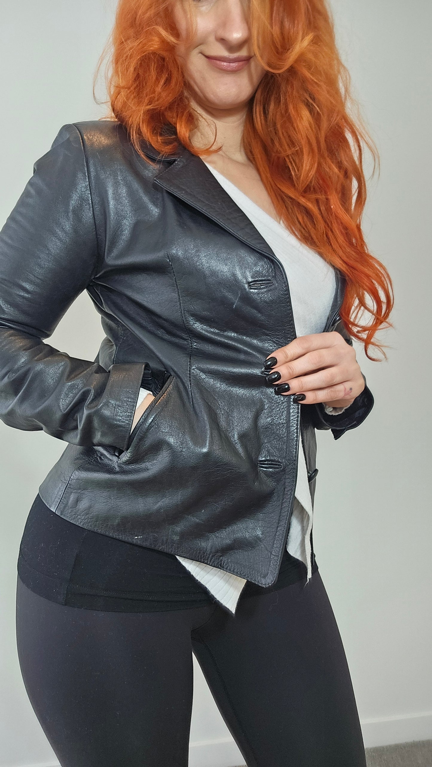 Vintage Colombian Leather Jacket. Black leather Jacket 80s & 90s