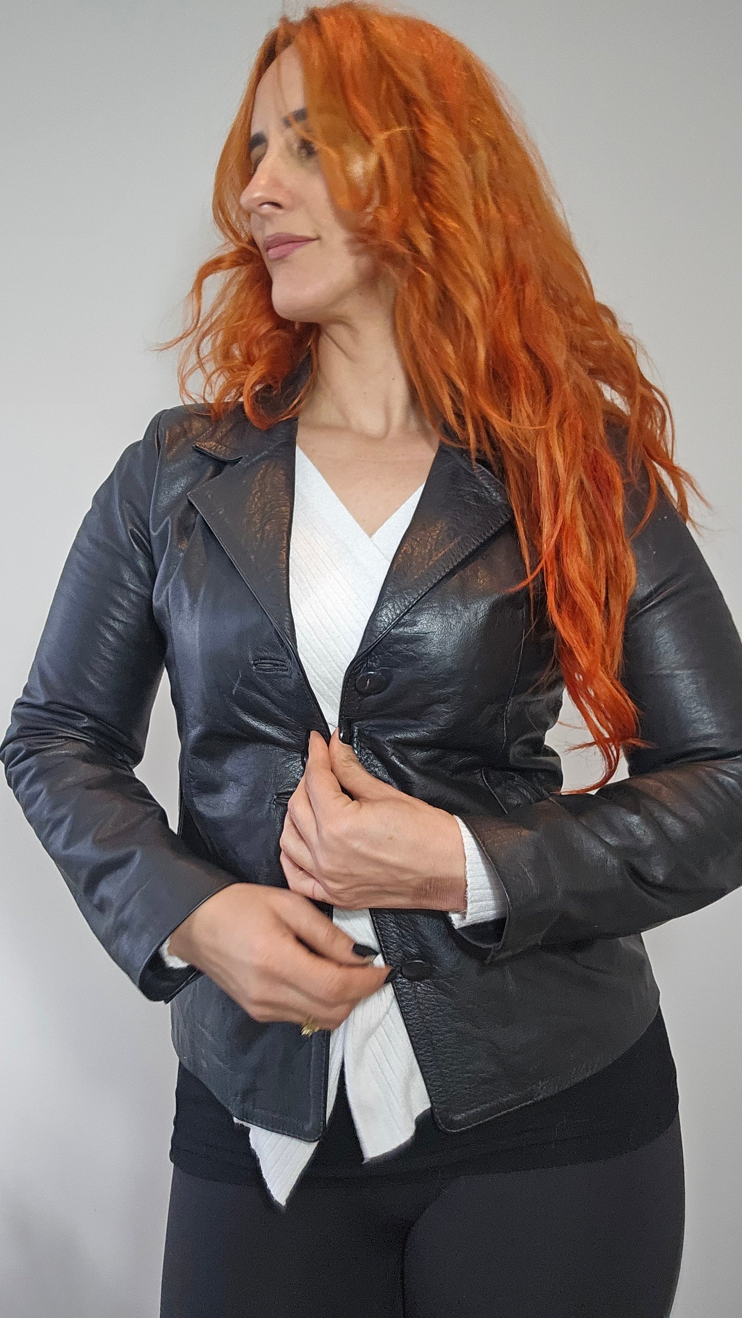 Vintage Colombian Leather Jacket. Black leather Jacket 80s & 90s