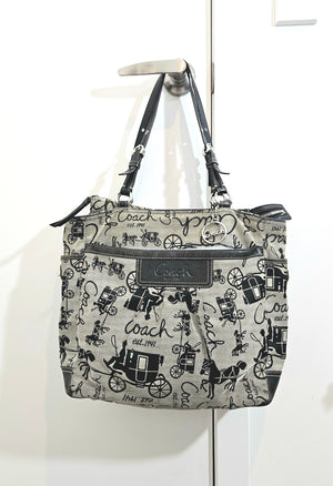 Authentic COACH Horse & Carriage Canvas Tote Bag