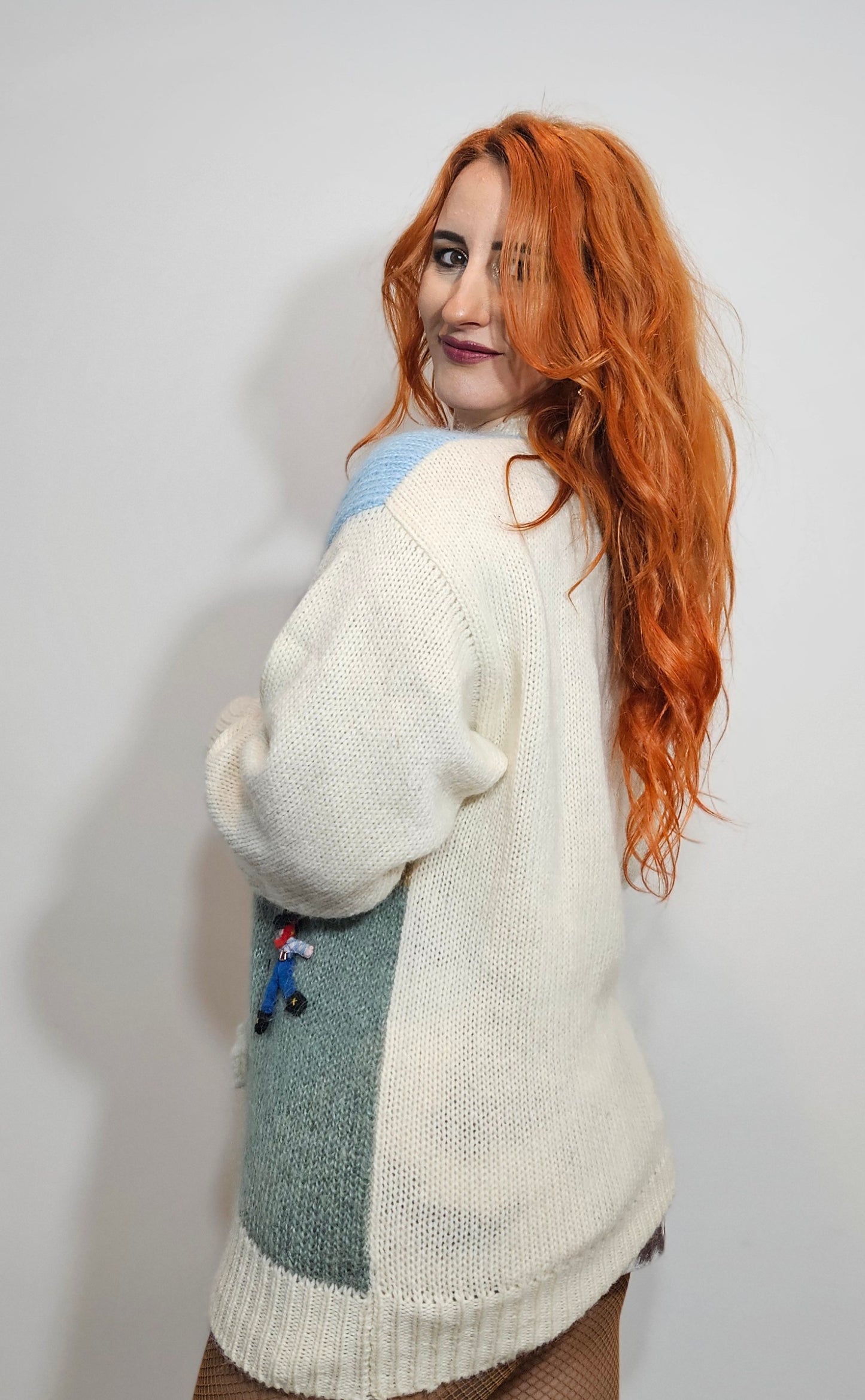 Vintage knit 40% mohair and 60% lambswool sweater
