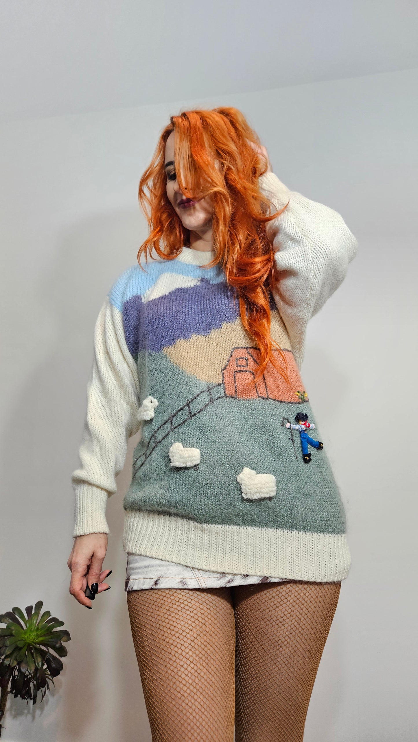 Vintage knit 40% mohair and 60% lambswool sweater