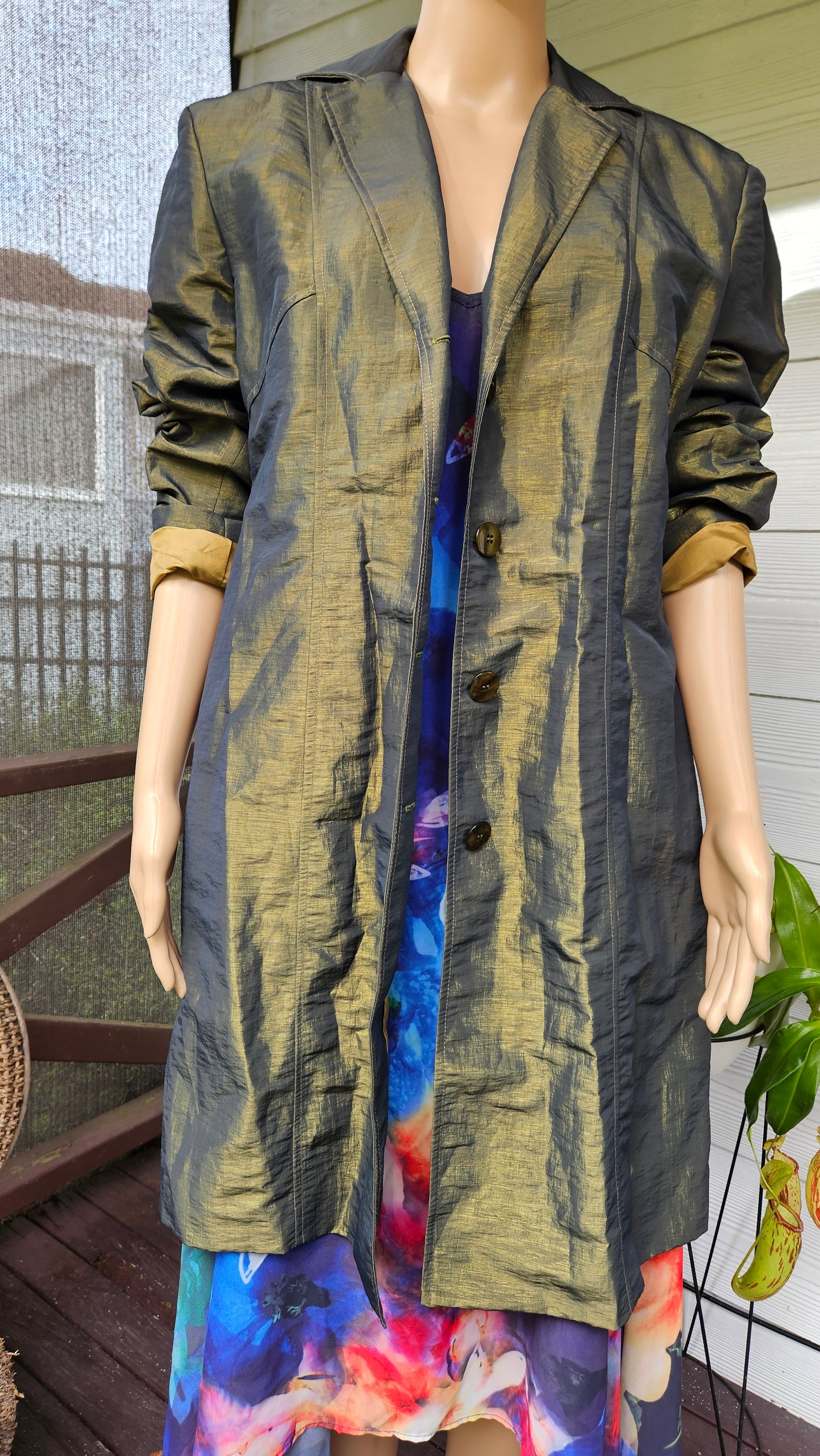 Lovely green vintage button up jacket. Size 14 Second hand jacket