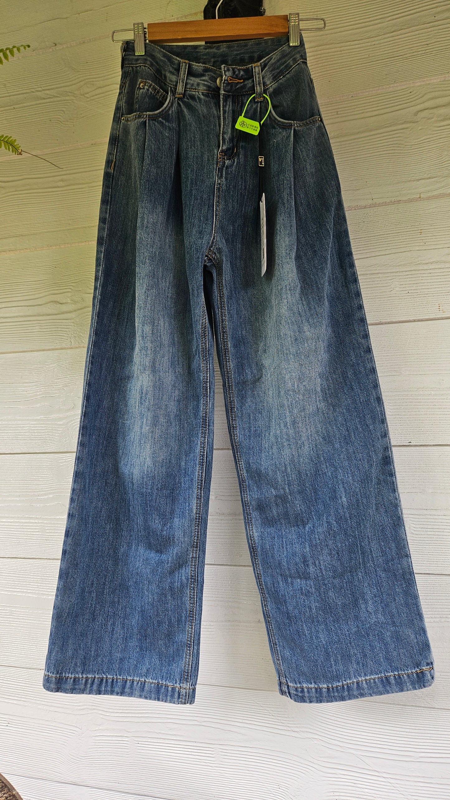 High waist Jeans wide leg Denim Pants size XS