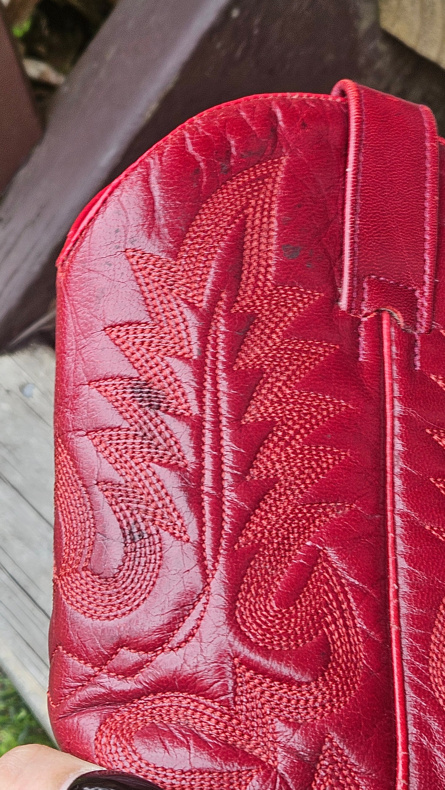 Authentic Loaded cowboy boots - Cherry Red Leather  boots Size 36