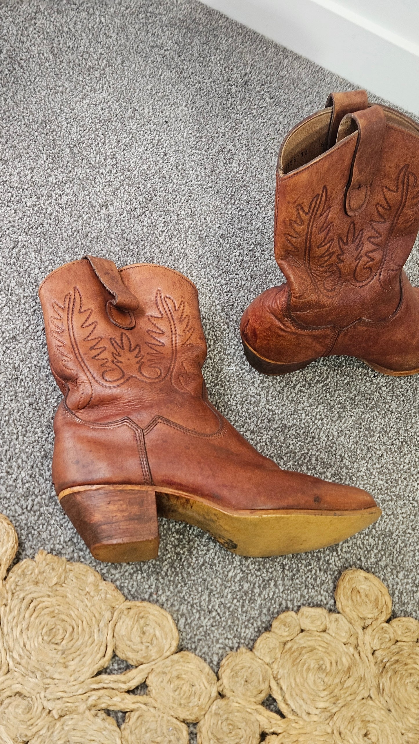 Vintage 1980s Dingo Genuine Leather Cowboy Slouch Boots