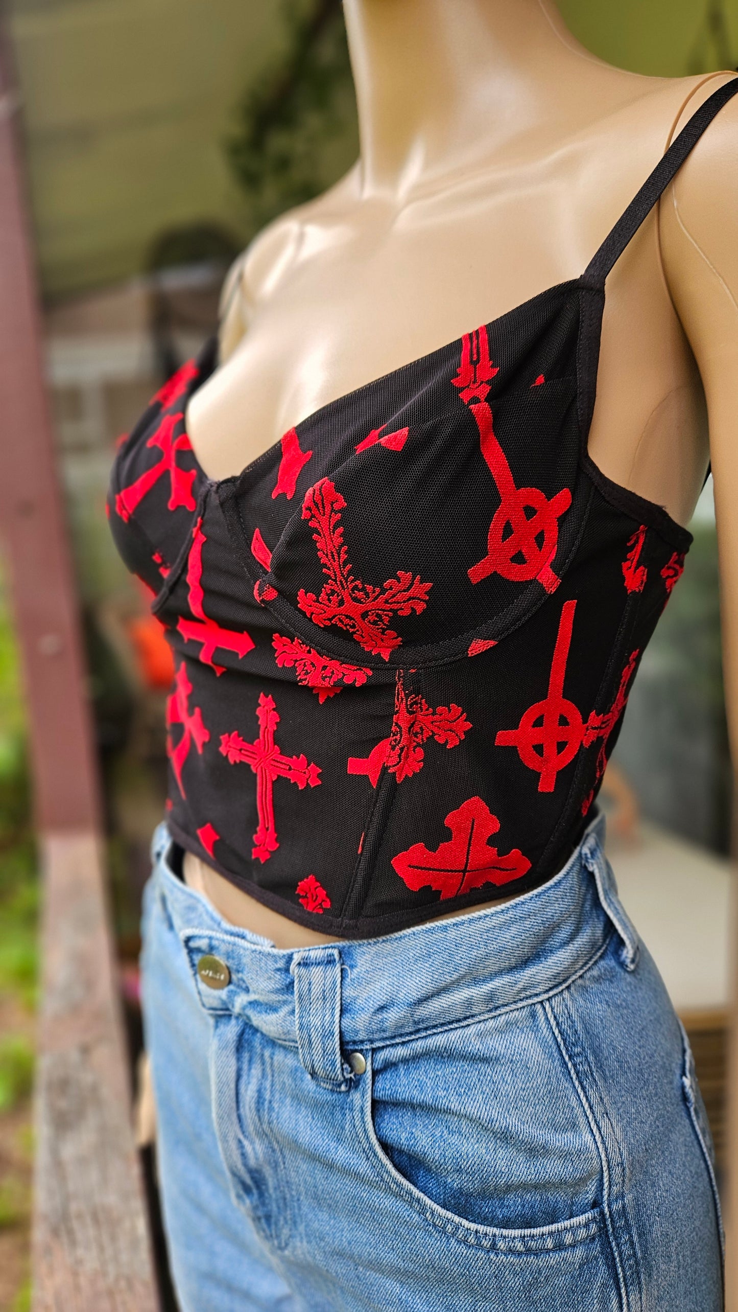 Lovely red and black Gothic Corset Size 10.