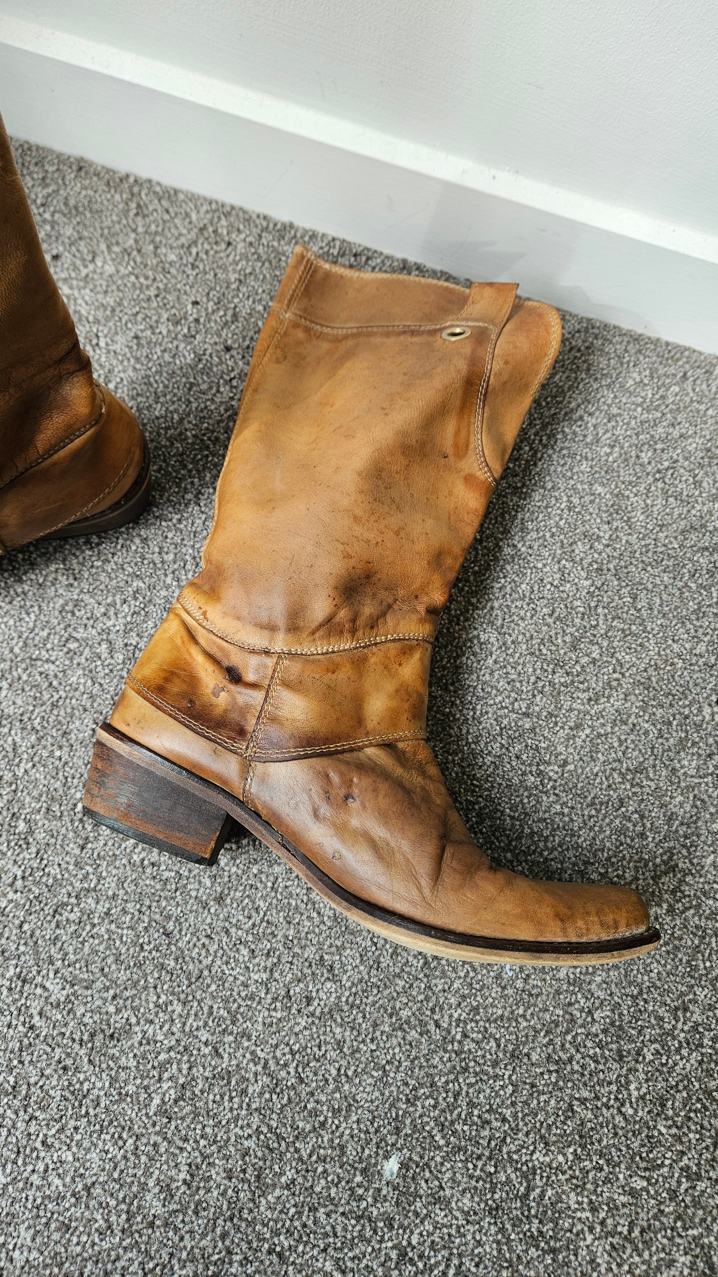 Authentic Malababa 'Dakota' Spanish Leather Cowboy Boots - Size 37