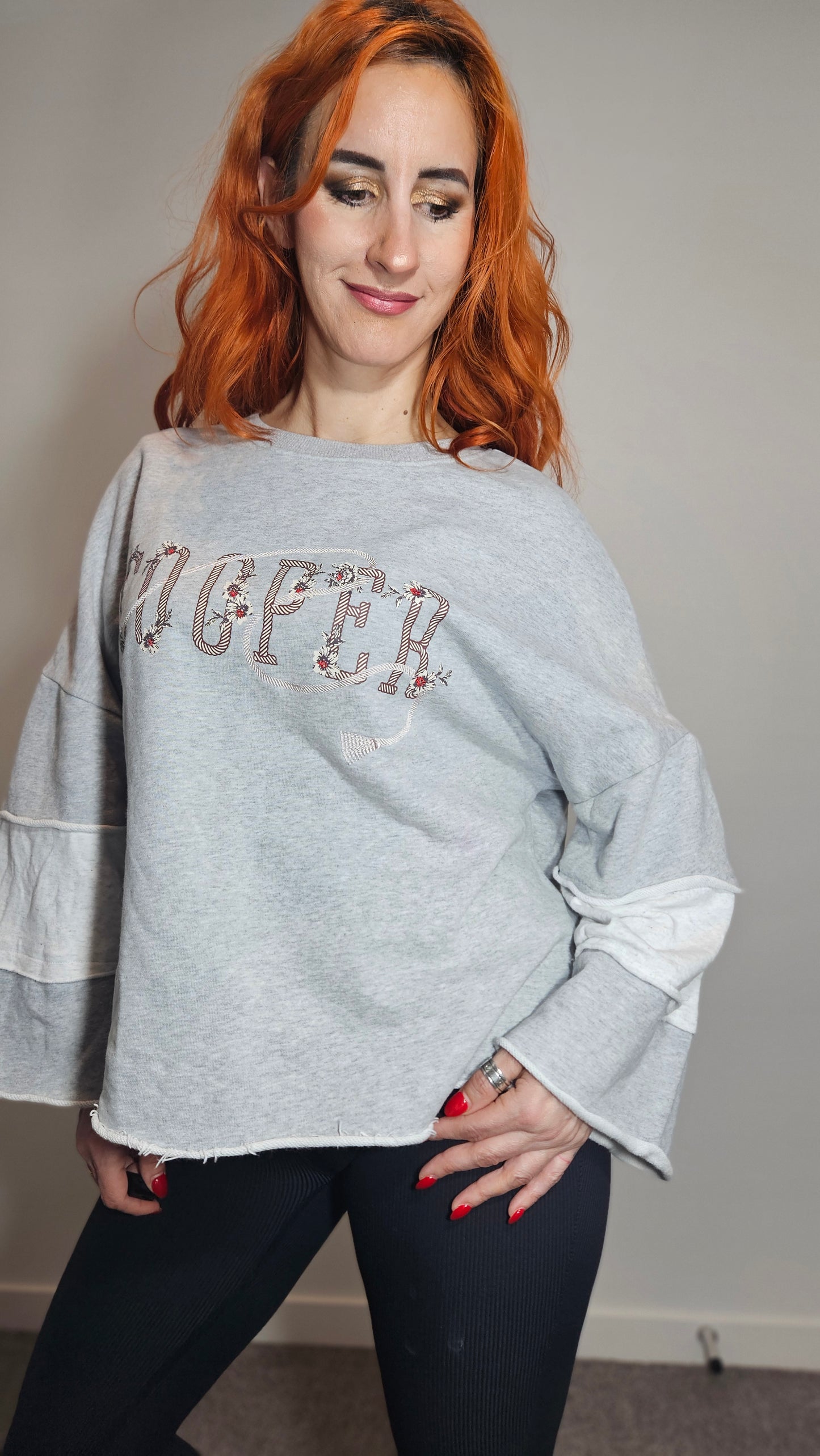 COOPER by Trelise Cooper Floral Logo Grey Sweatshirt