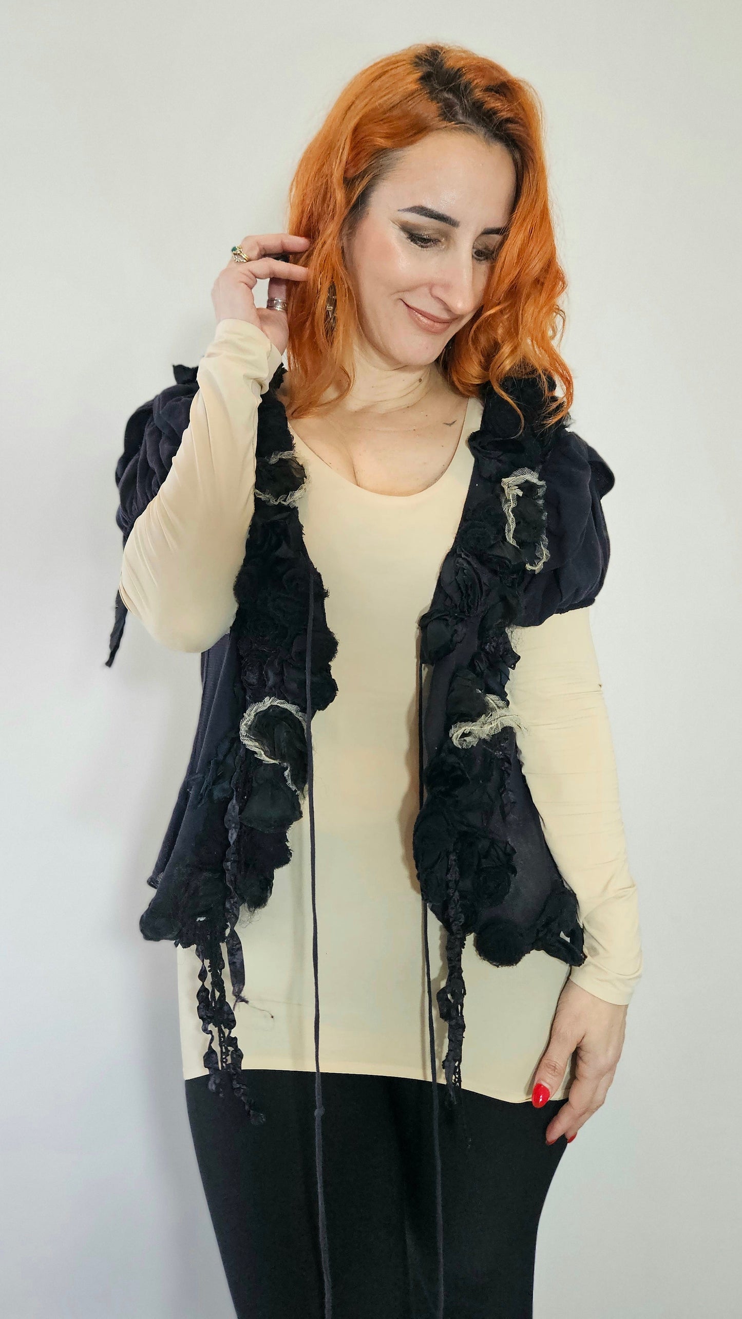 Unique Ethereal Fairycore Textured Mesh Jacket from Trelise Cooper