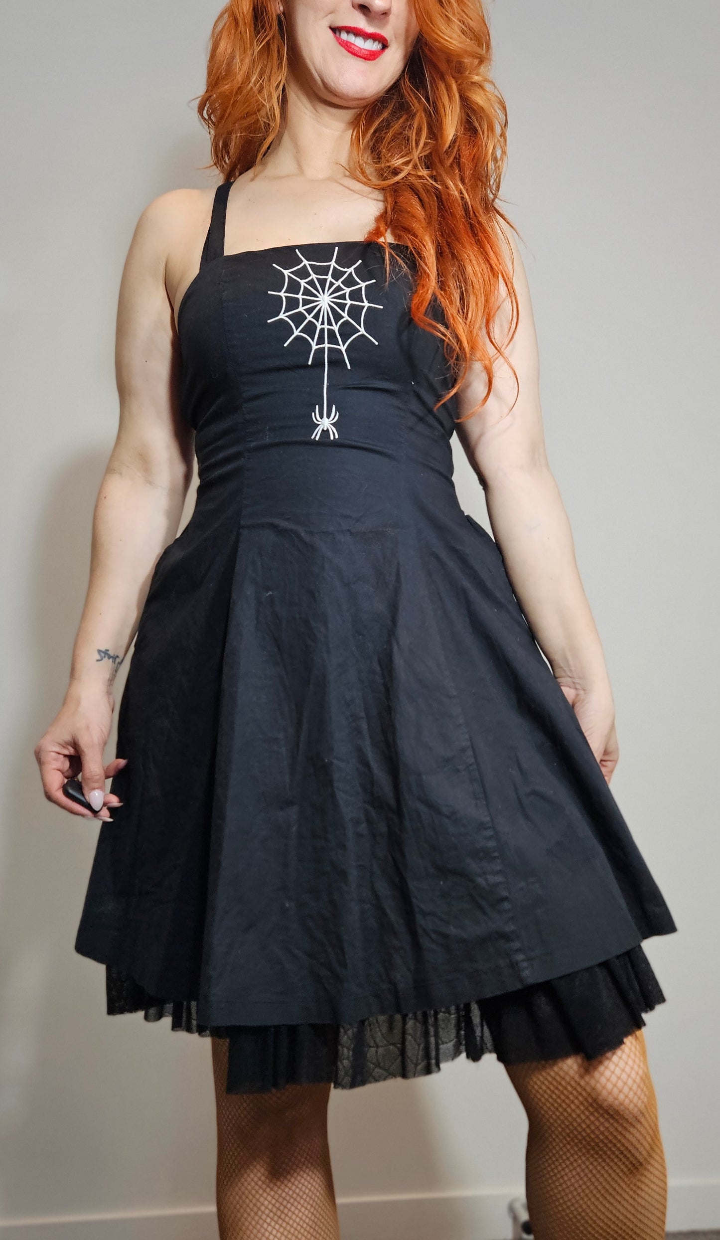 Banned Apparel Gothic Spiderweb Dress – Adjustable Fit