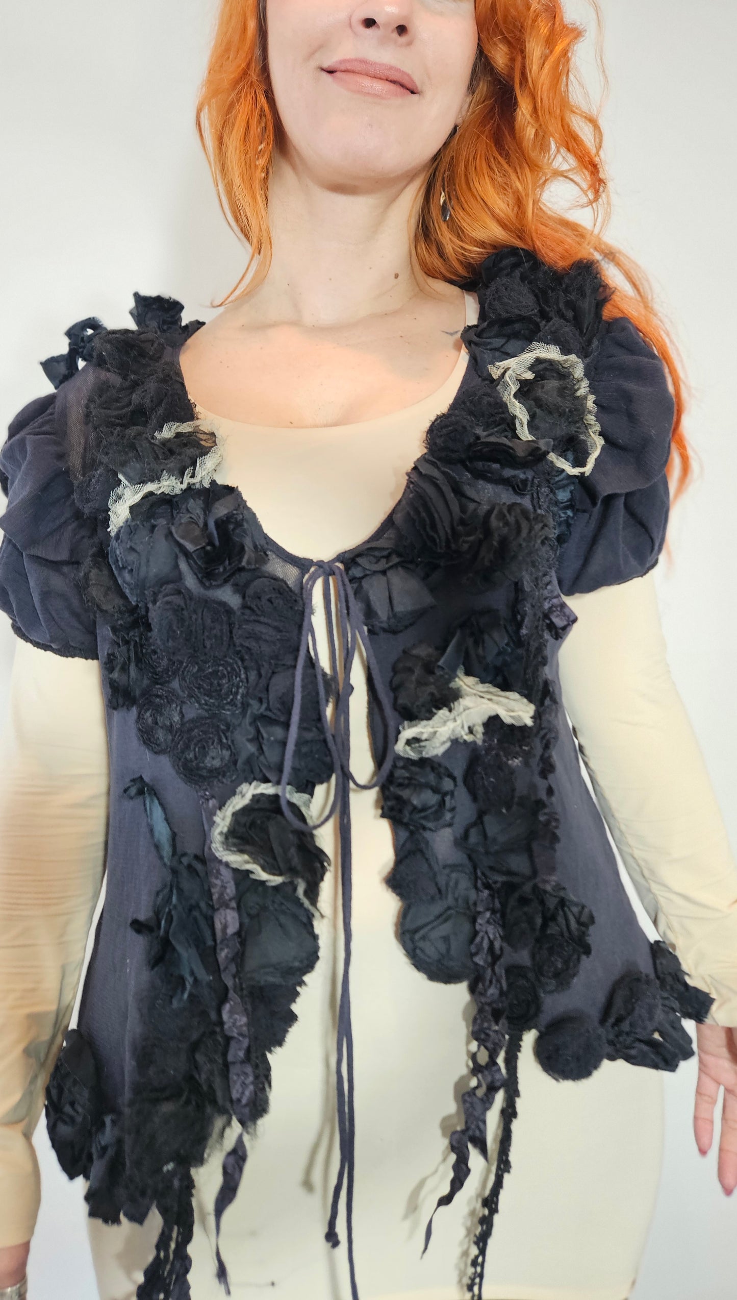 Unique Ethereal Fairycore Textured Mesh Jacket from Trelise Cooper