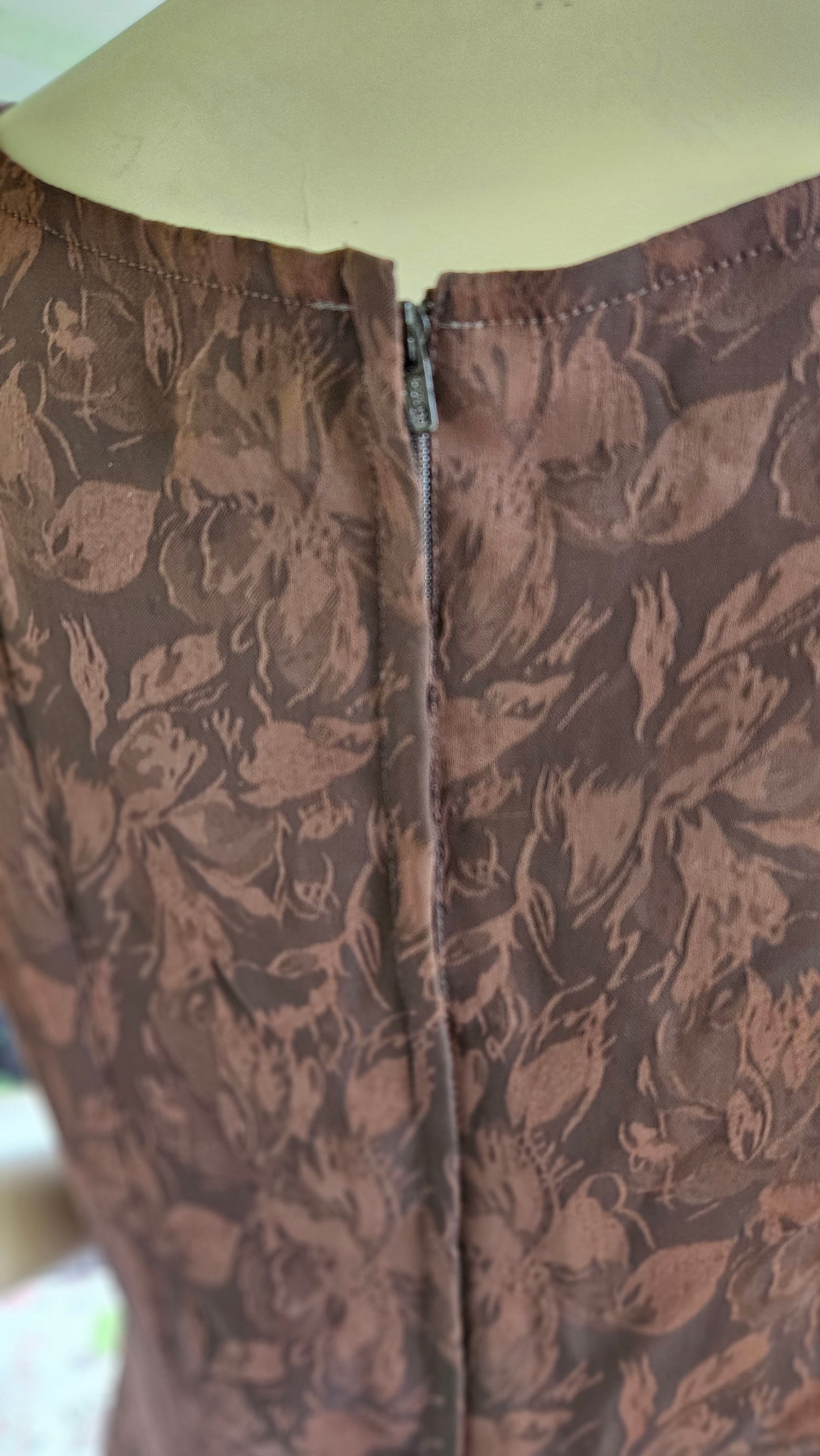 Vintage Brown Maxi Dress - Size 12