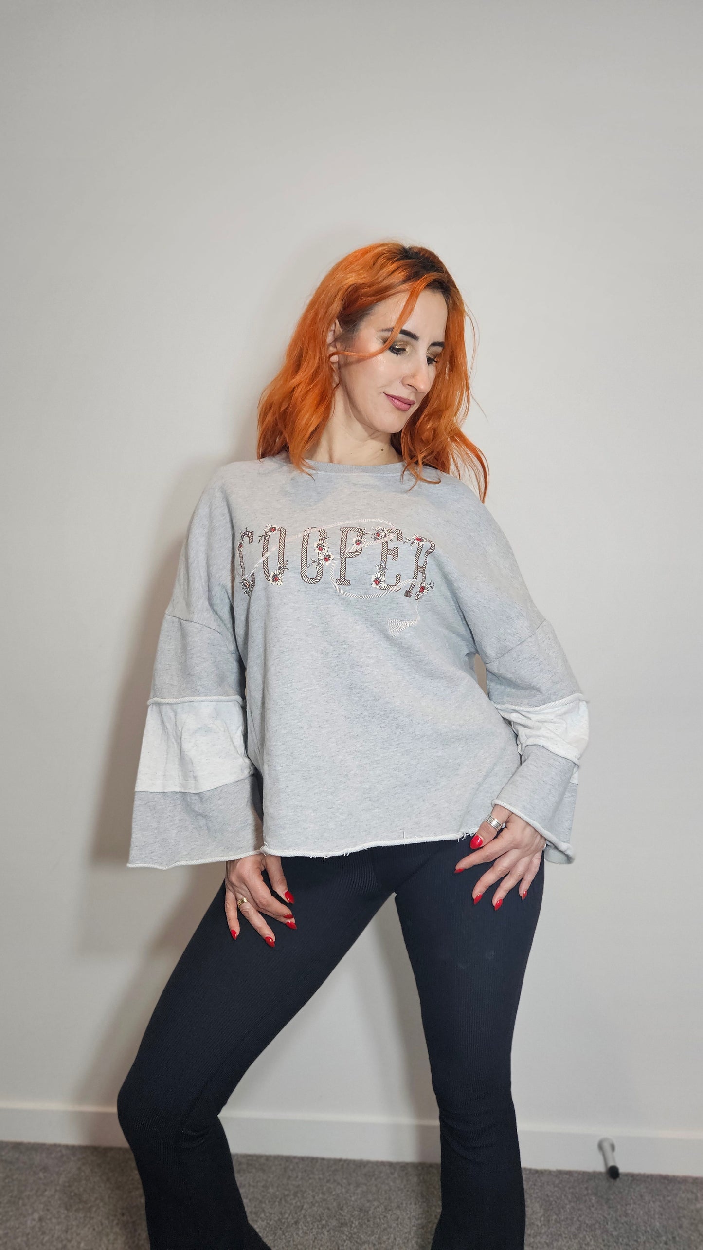 COOPER by Trelise Cooper Floral Logo Grey Sweatshirt