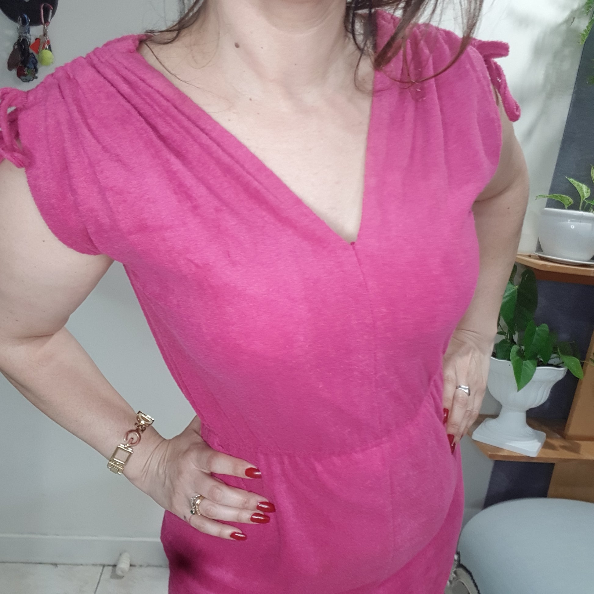 vintage pink terry clothes dress