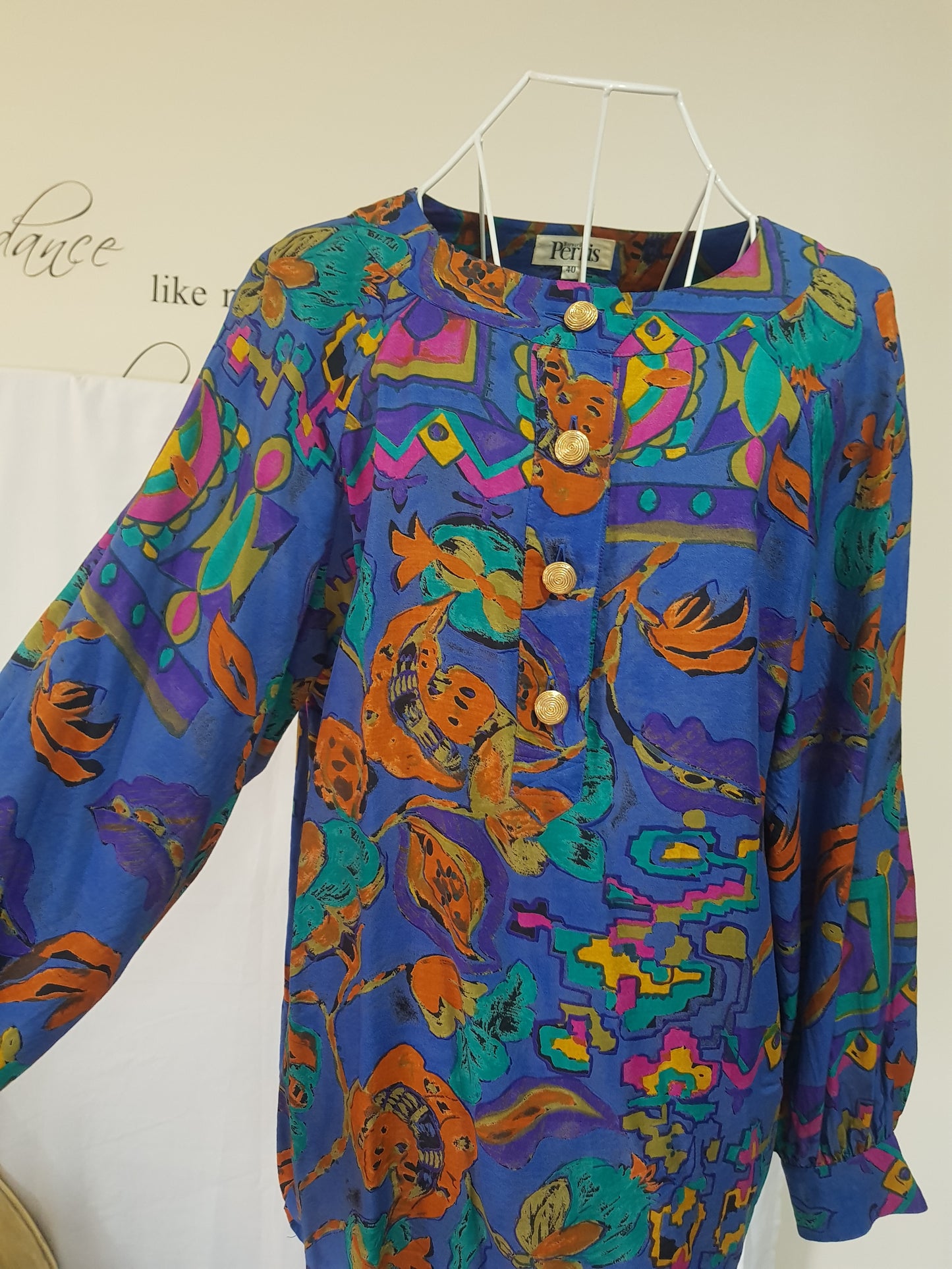 Timeless Glamour: Bernard Perris Vintage Multicolored Blouse - Size 40