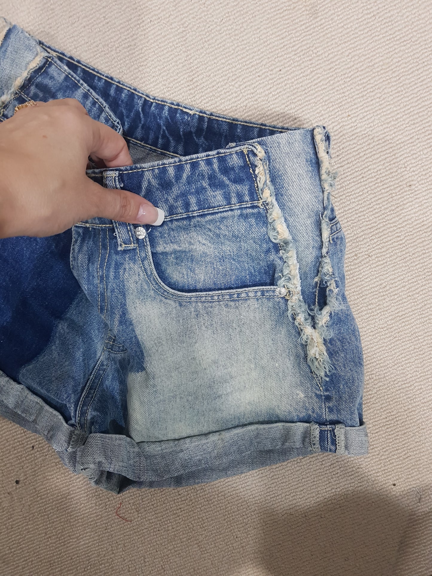 lovely Denim Mid rise Shorts