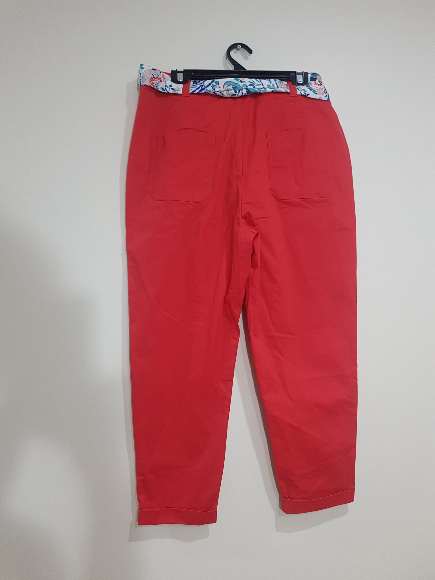 Capture Scarf Belt Chino Pant - Red Trousers