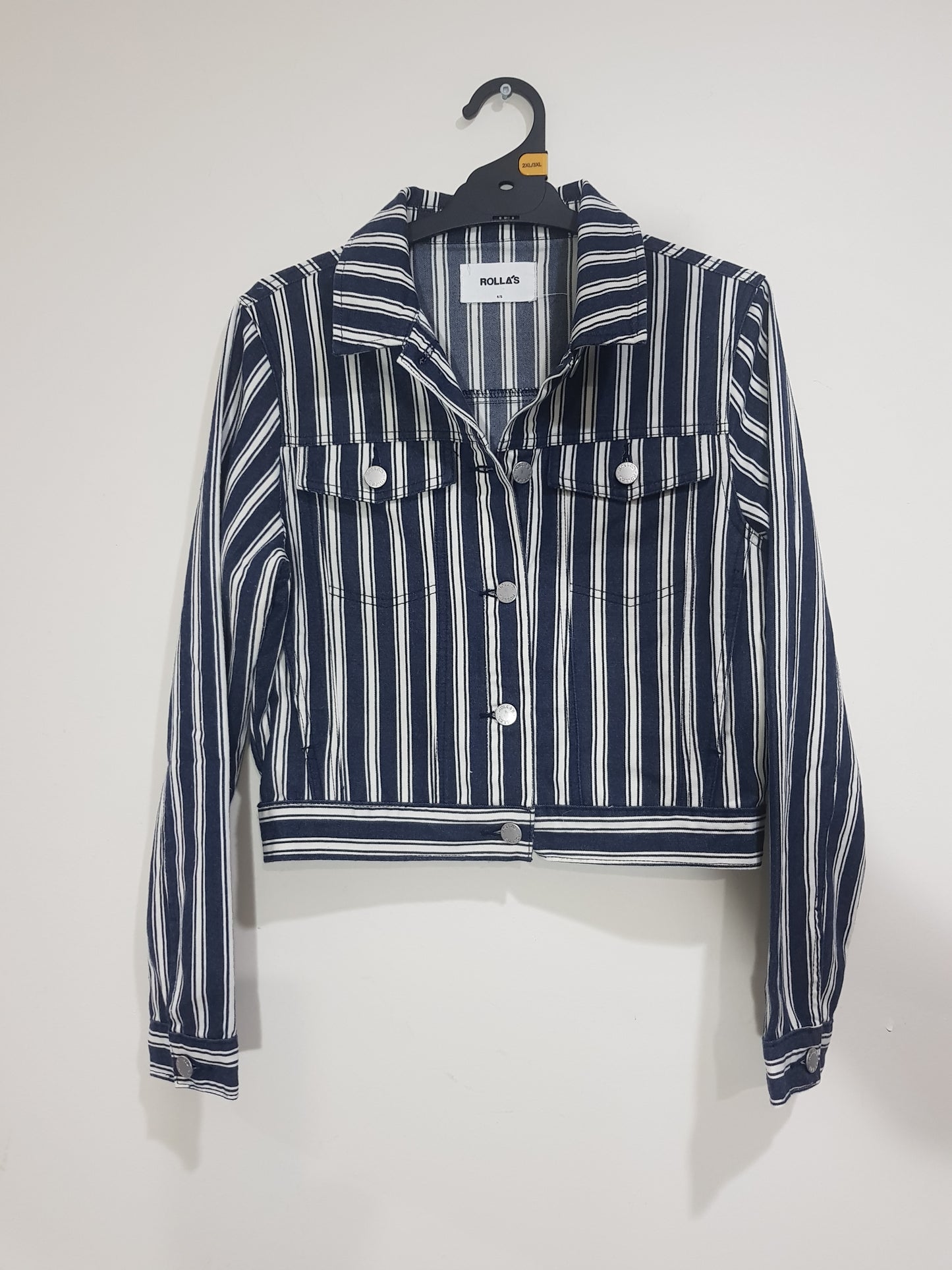 Rolla's Jacket Size S. Denim Striped Jacket