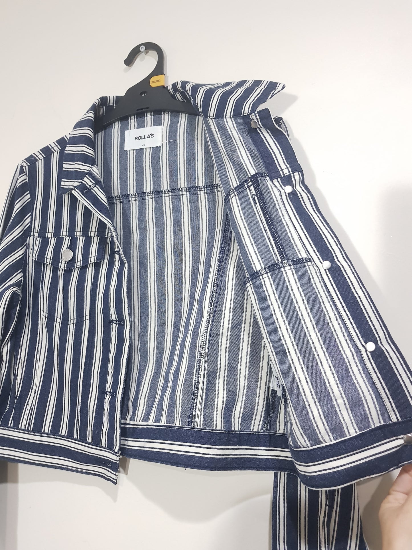 Rolla's Jacket Size S. Denim Striped Jacket